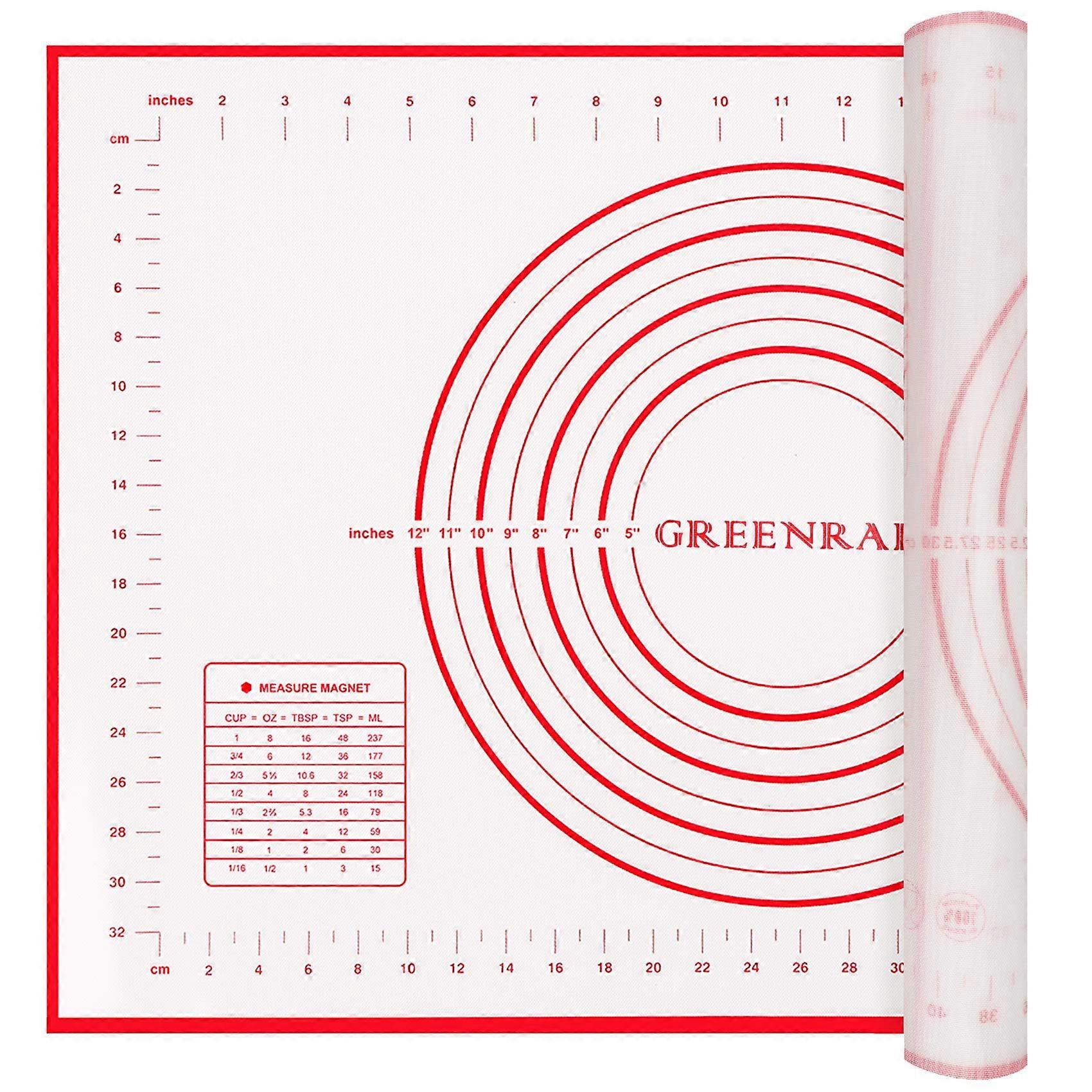 Large Silicone Pastry Mat Extra Thick Non Stick Baking Mat with Measurement Fondant Mat, Counter Mat, Dough Rolling Mat, Oven Liner, Pie Crust Mat