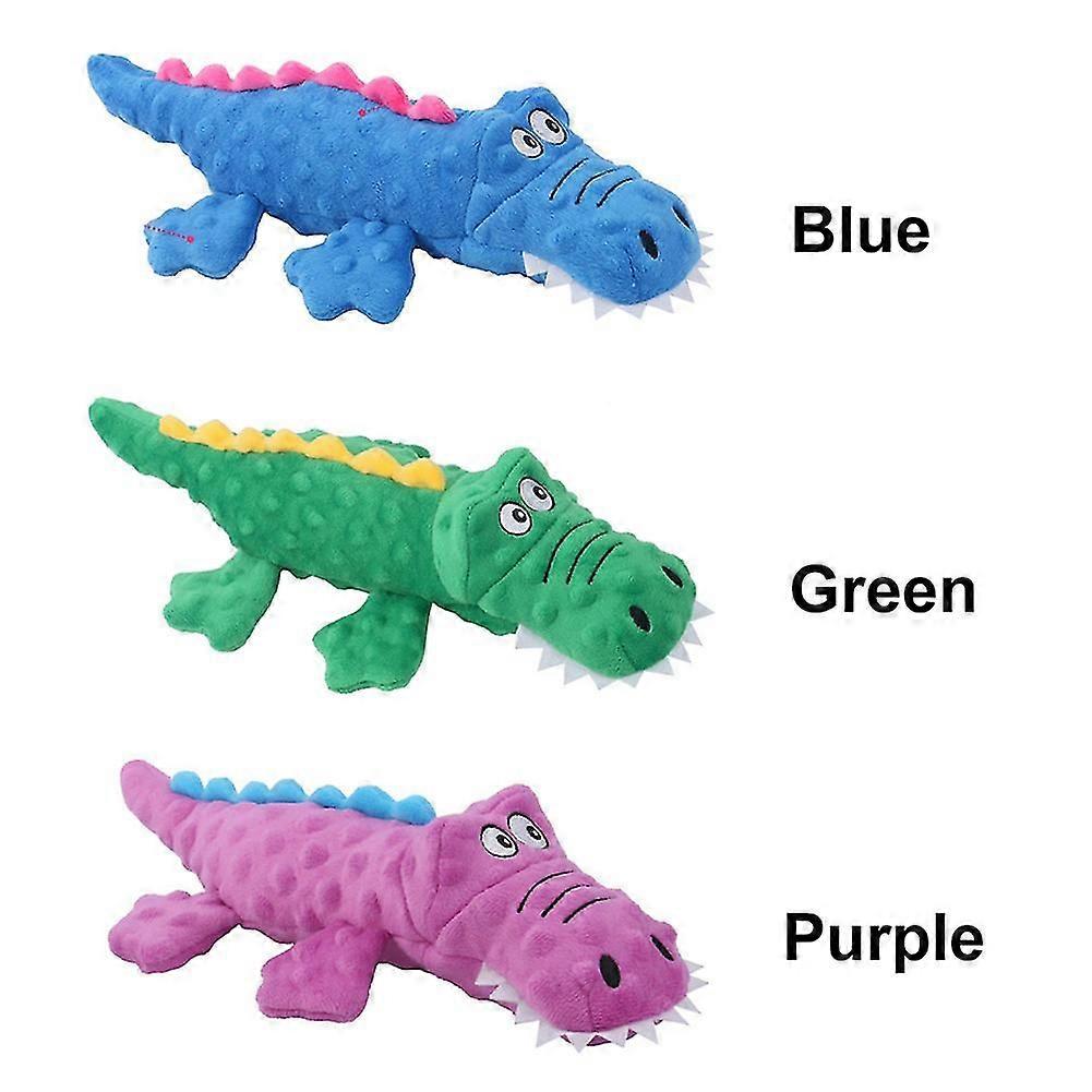 Chew Dog Toy Playing Puppy Crocodile Shape With Squeaker Durable Soft Plush