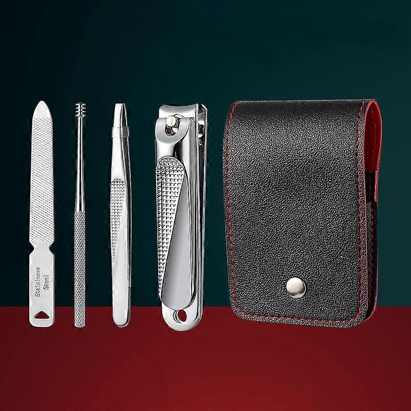 5pcs /Set Nail Scissors Portable Manicure Tool, Style: Classic (Silver)