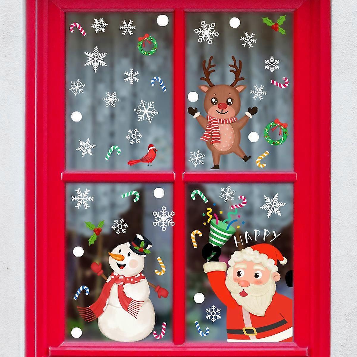 Christmas Glow-in-the-Dark Window Clings Sticker Static Snowflakes Window Clings Decals for Christmas Window Display