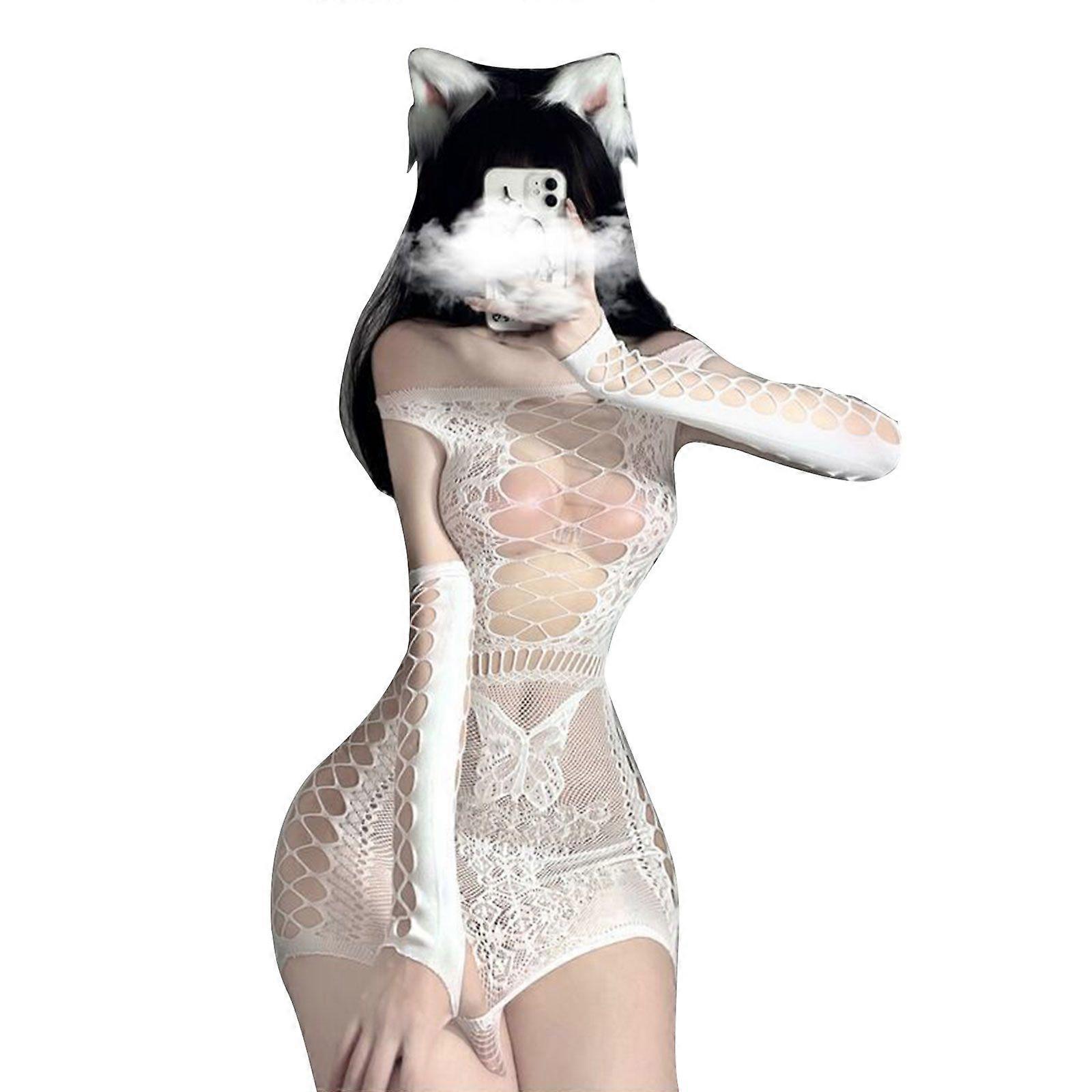 المرأة شبكة صيد الأسماك الملابس الداخلية بوتوك اللباس قطعة واحدة البدلات الشفافة الملابس الداخلية المثيرة