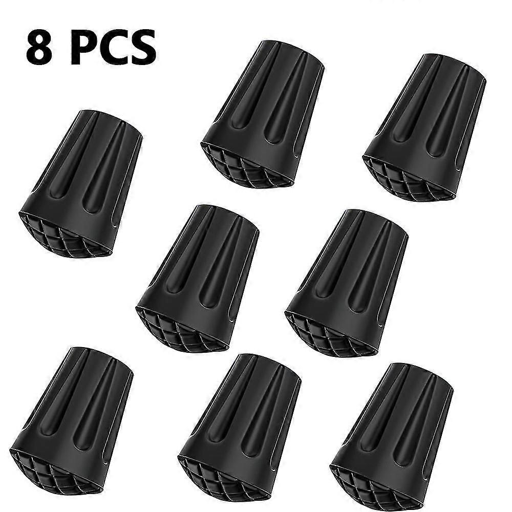 8pcs Trekking Poles Trekking Cane General Accessories Short Stick Pointed Toe Outdoor Crutches Non-slip Foot Cover Rubber Head