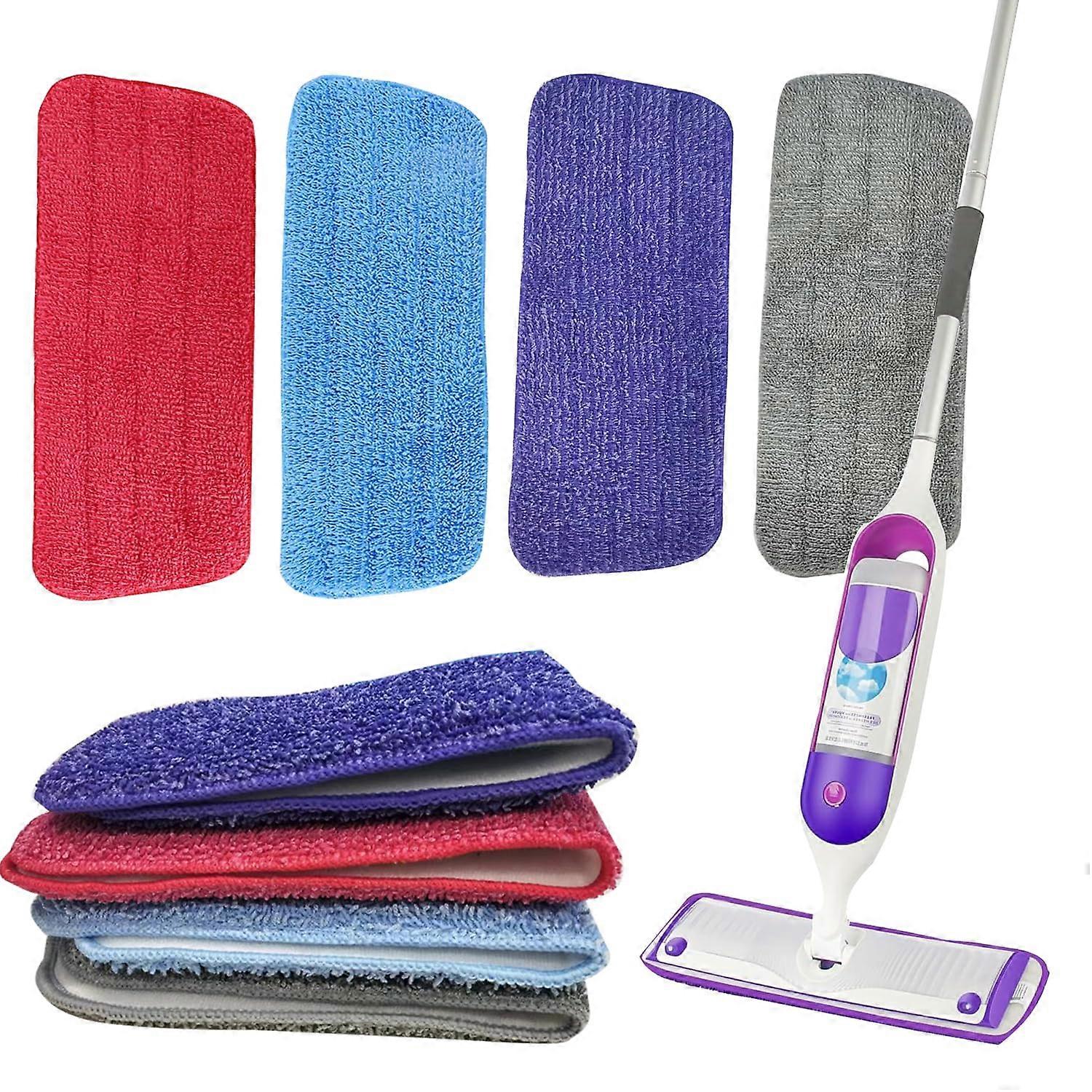 8 Pack Microfiber Mop Replacement Pads for Wet/Dry Spray Mops, Compatible with All Models, Assorted Colors