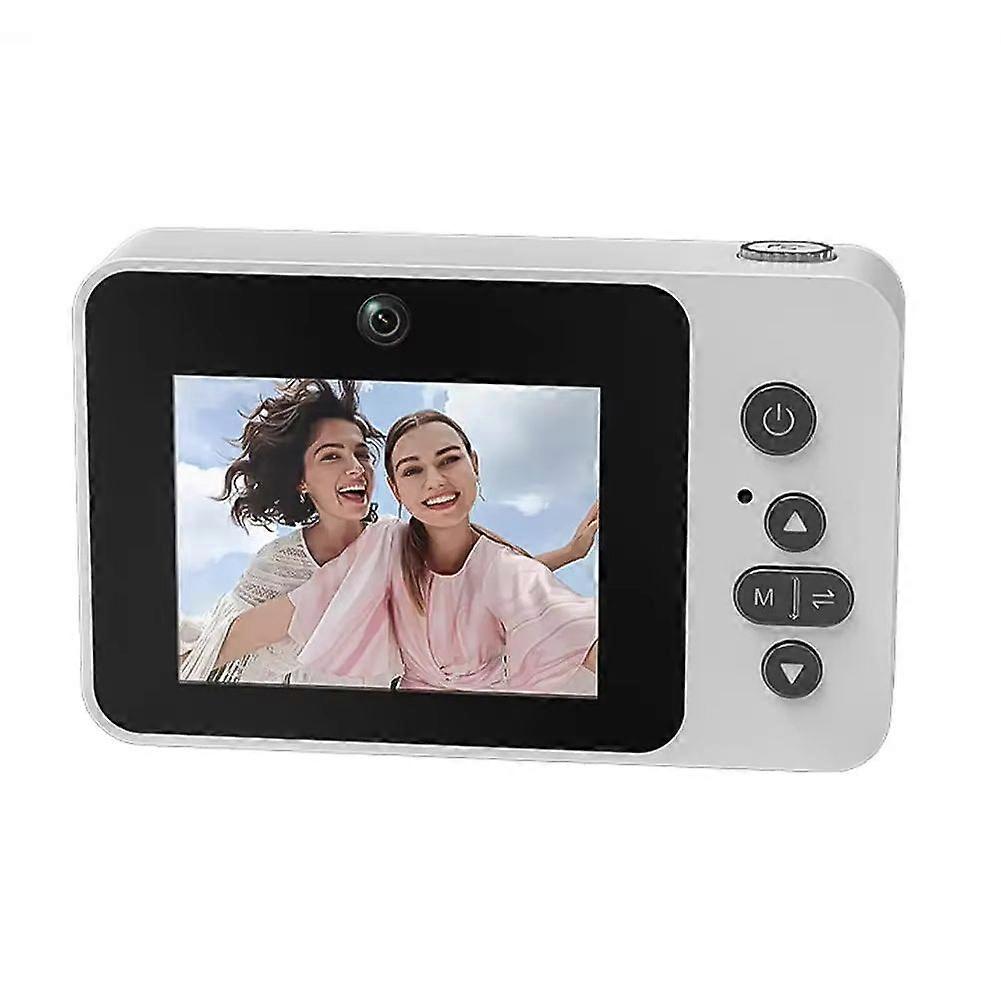 X50 Supports MP3 Music Playback Mirror Design 2.4IN Retro CCD Digital Camera 8X Zoom Video Vlog Camera White