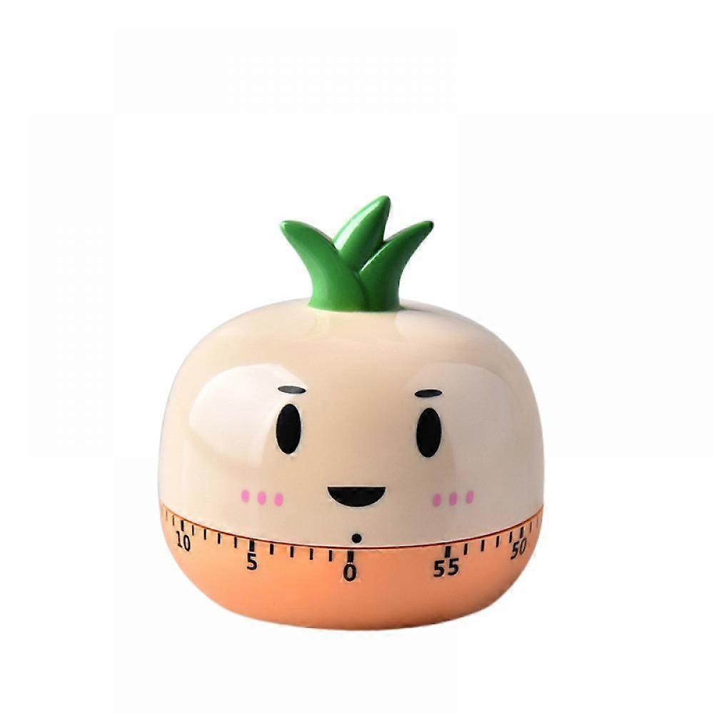 Cute Cartoon Pineapple Timers 60 Minutes Mechanical Kitchen Cooking Timer Clock Loud Alarm Counters Mini Size Manual Timer (Off-White)