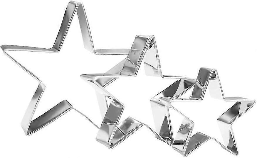 Star Cookie Cutter Set - 3 stk rustfrit stål