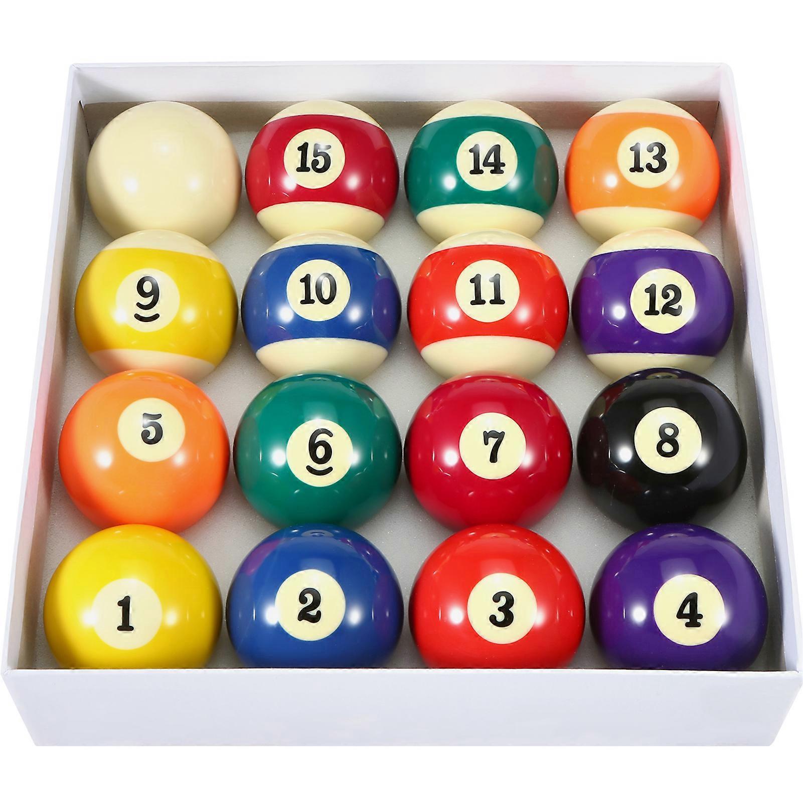 57.2mm Adult Billiard Ball Pool Ball Set Full Size American Standard Billiard Ball Set 16 Ball Durable Synthetic Resin Pool Ball