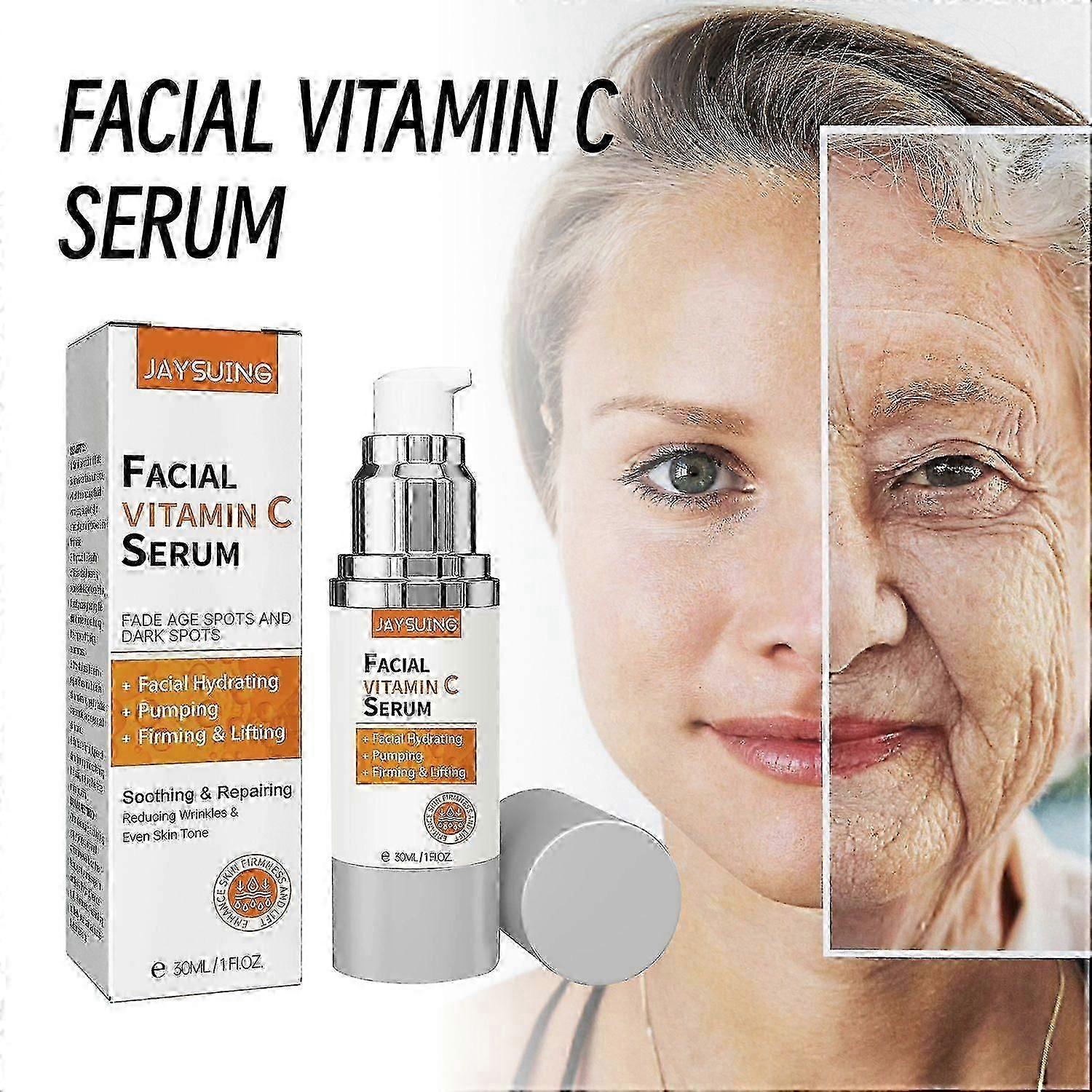 Jaysuing Anti-Aging Whitening Vitamin C Essence, Reduces Facial Fine Lines And Wrinkles, Firming Ski