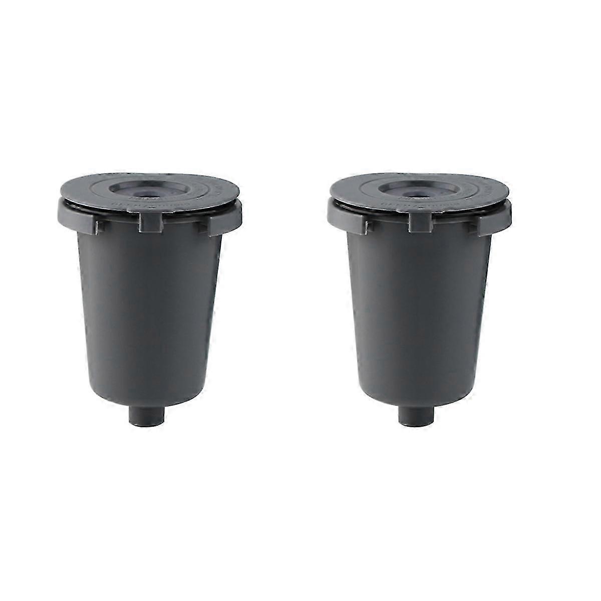 Replacement Parts 2pcs Grey Reusable Filter Cup, Compatible for Single Coffee Makers Edition 2