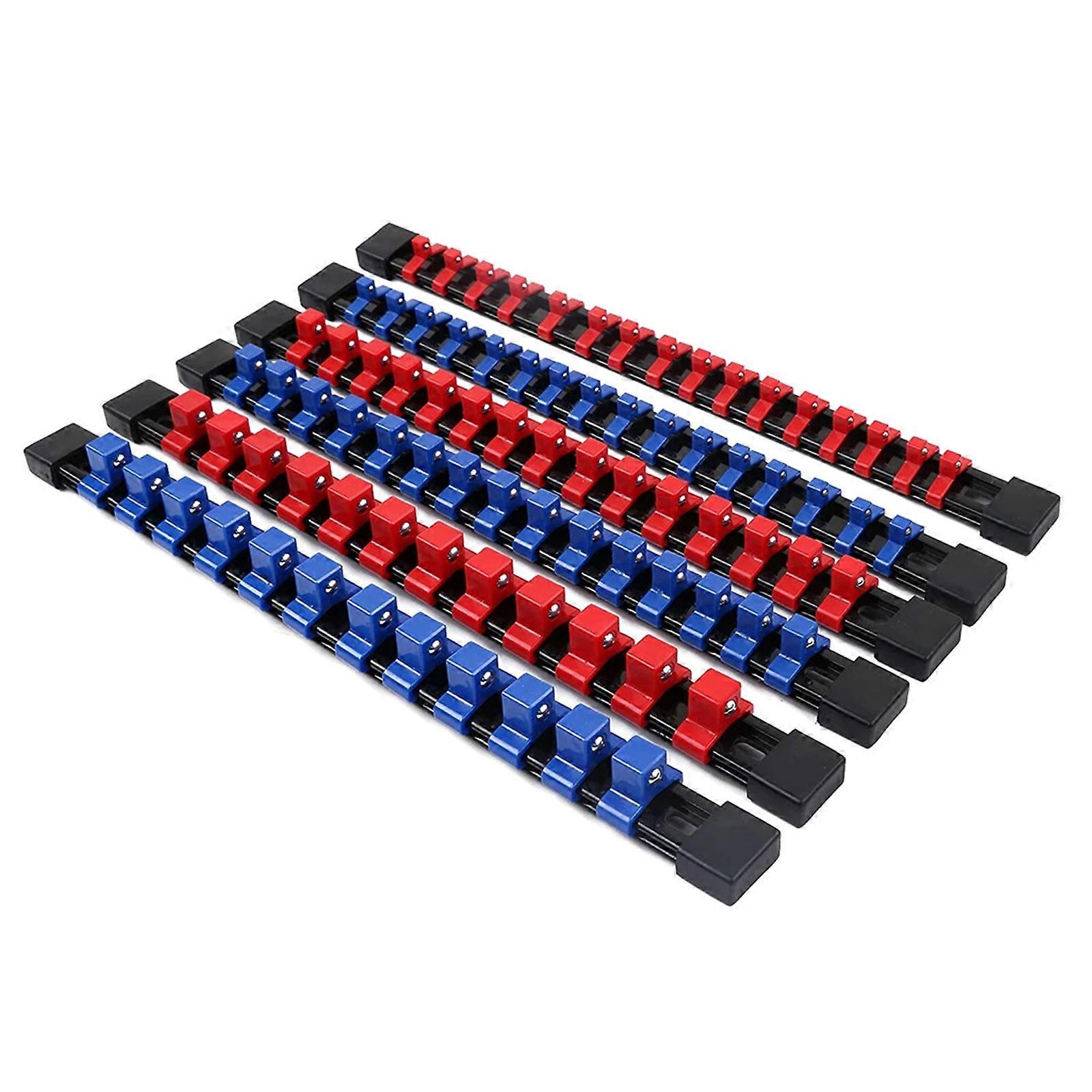 Heavy Duty Sockets Organizers Sockets Storage Solution Simple to Use for Efficient Tool Management in Garage or Workshop red and blue