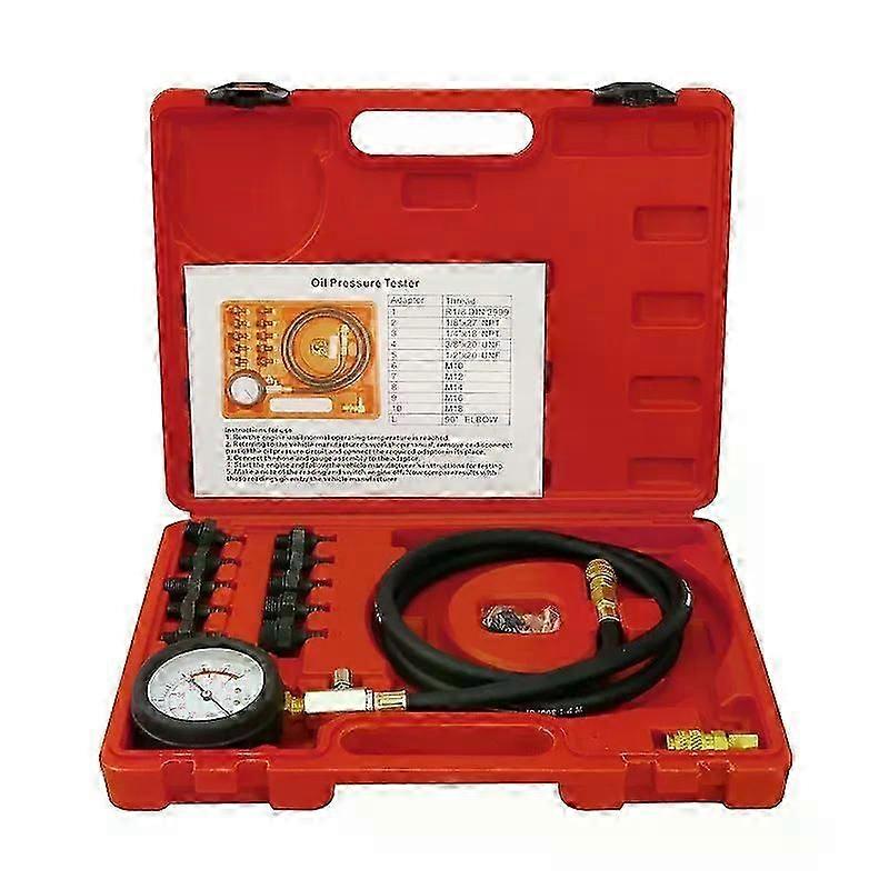 Allsome Car Engine Automotive Pressure Gauge Test Detector Kit Tester Low Oil Warning Devices Car Pressure Gauge Diagnostic Tool