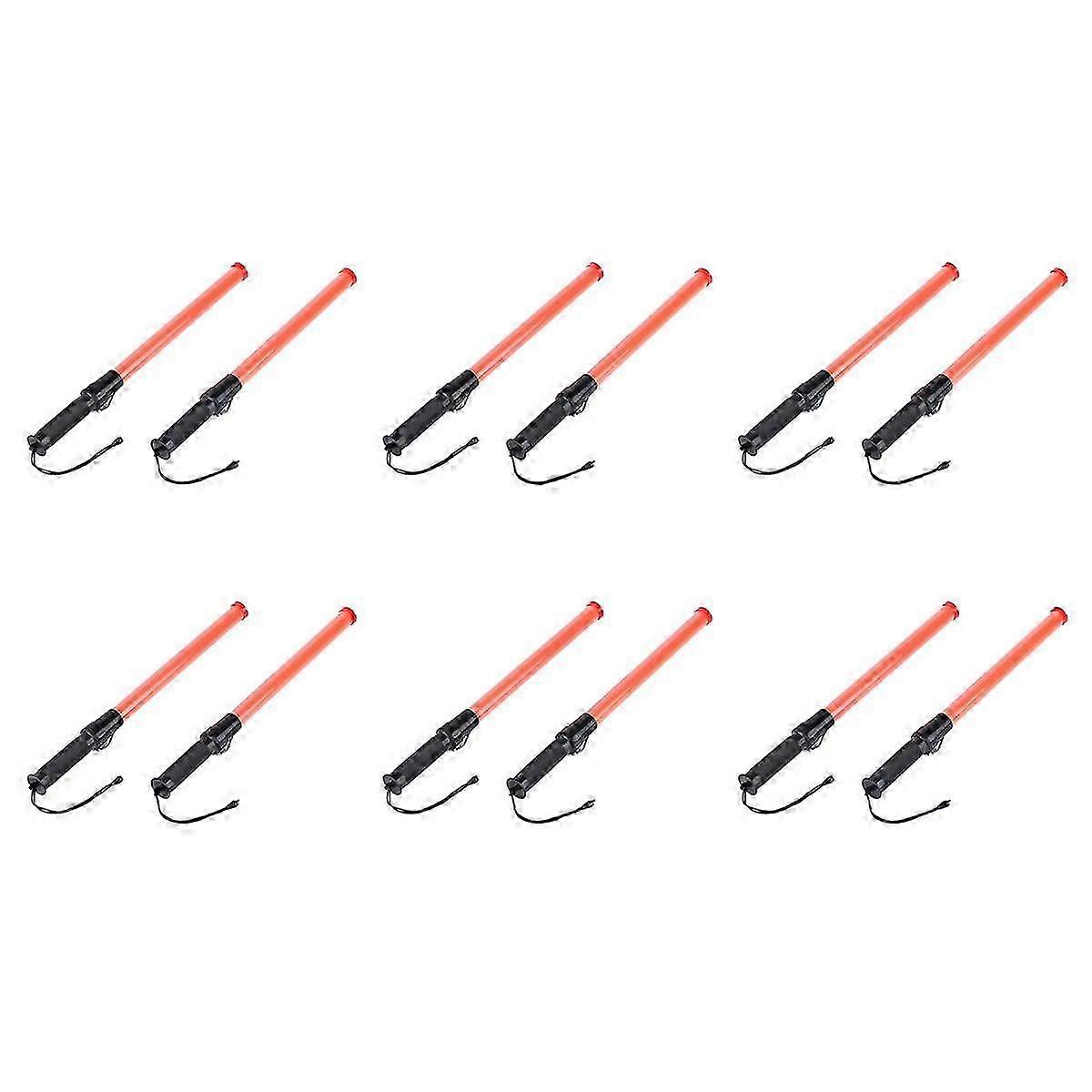 12Pack 21Inch Signal Traffic Safety LED Light Traffic Wands for Parking Guides