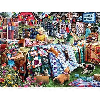 Festival de Acolchoamento - 1000 Piece Farm Cat Dog Kitten Filhote de Família Manta de Colcha Flor País Jigsaw
