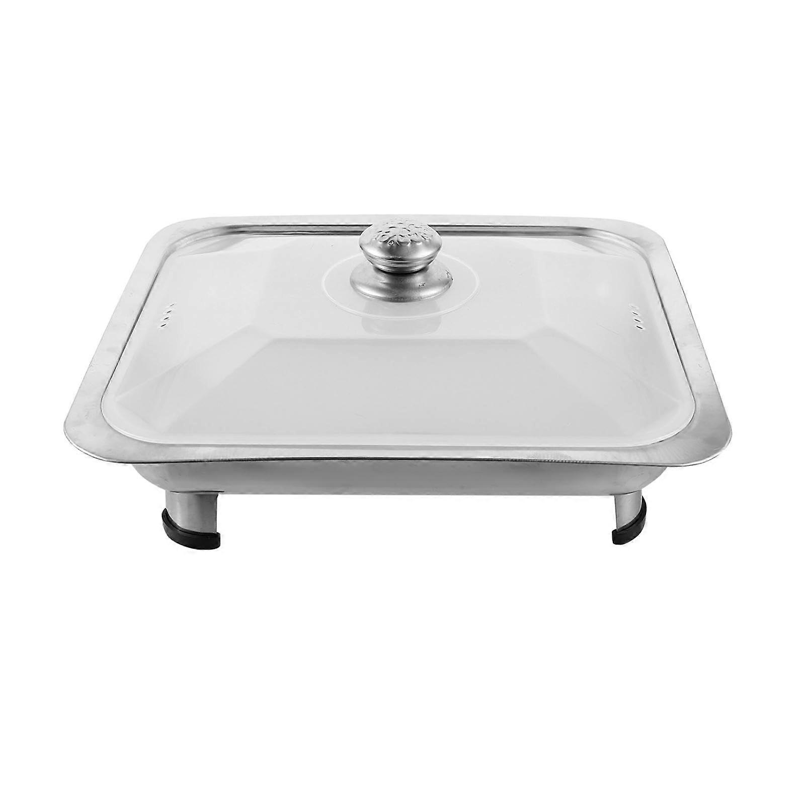 Plaque de cuisson profonde pour poisson avec couvercle Assiette à poisson grillé Four à manger Buffet Porte-aliments Restaurant Four à rôti de poisson rectangulaire