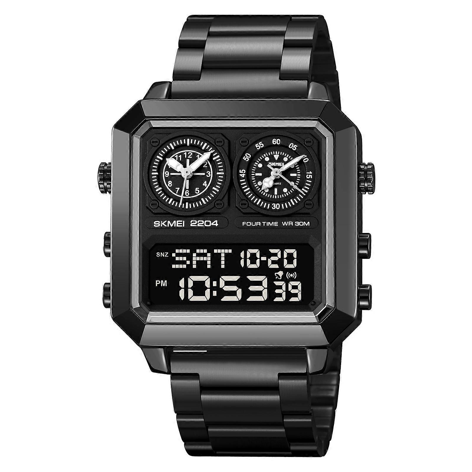 SKMEI Men's Fashion Casual Sports Watch Dual Display Movement Dual Time Stopwatch Function Countdown Alarm Clock Function Luminous Display 30 Meter W