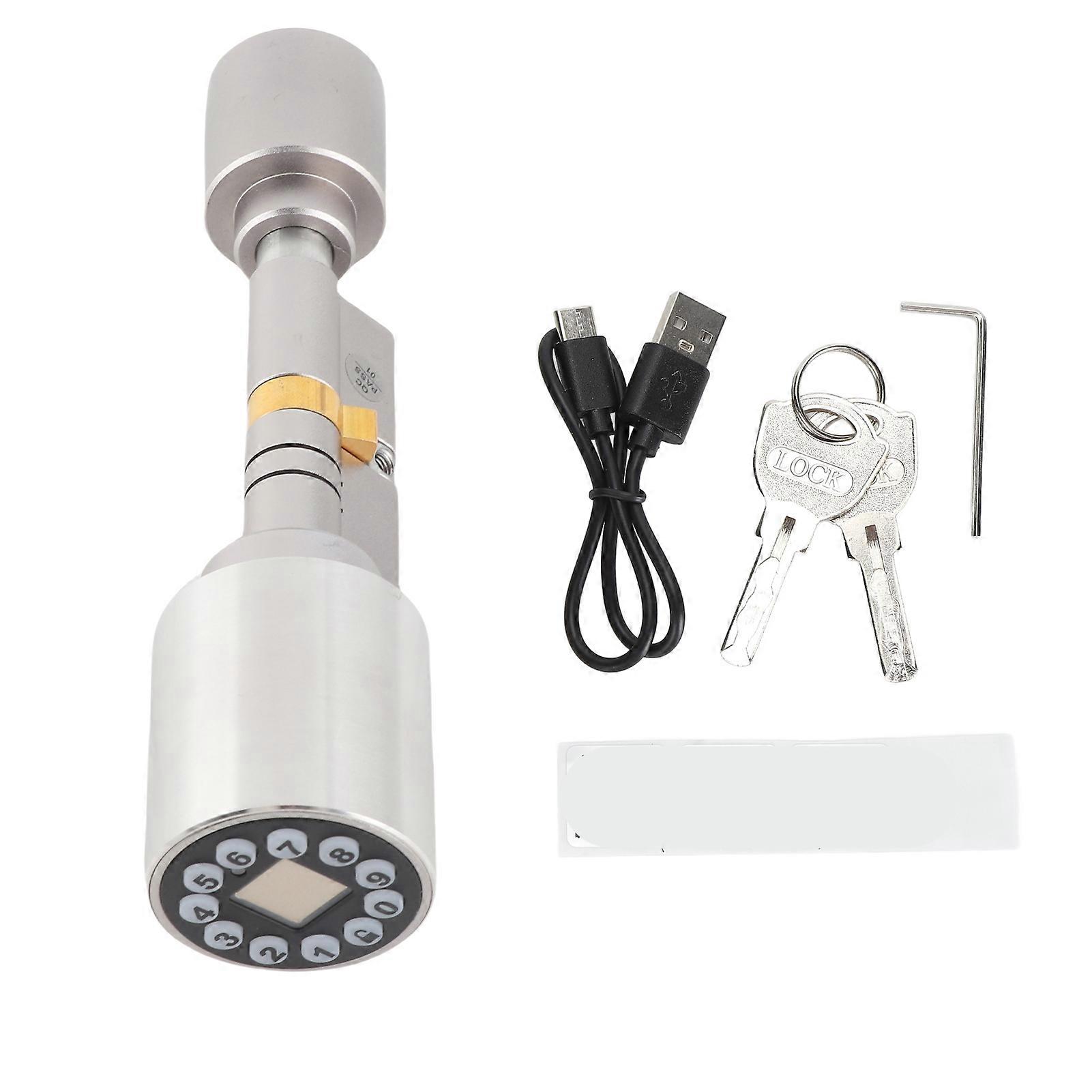 Smart Cylinder Lock, Bluetooth Remote Control, Password Unlock, Keyless Entry, Fingerprint, for Home and Office
