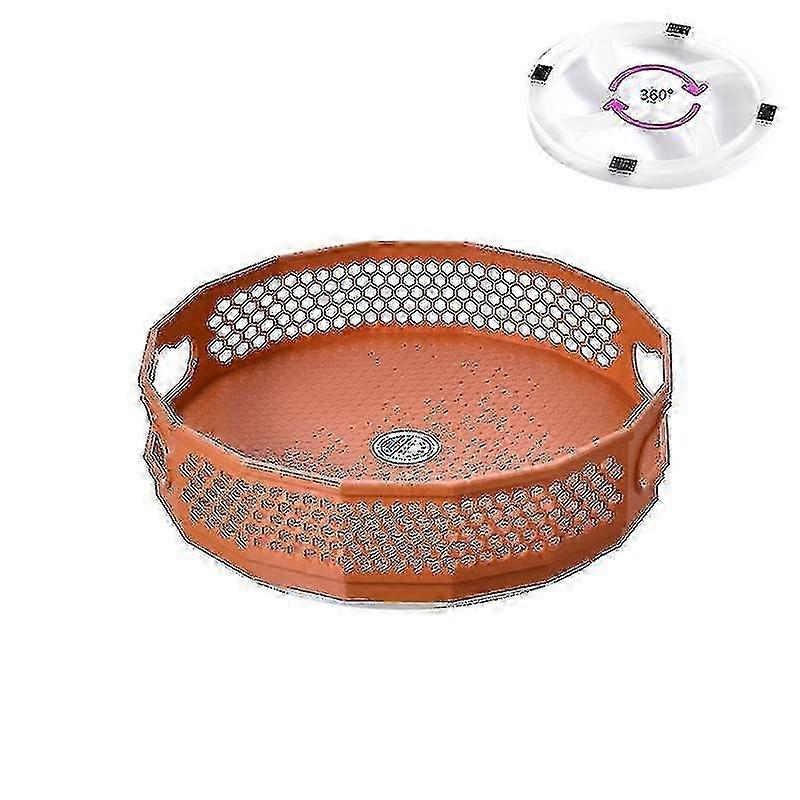 360° roterbart krydderstativbrett i plast - 22,5x6,5cm - oransje