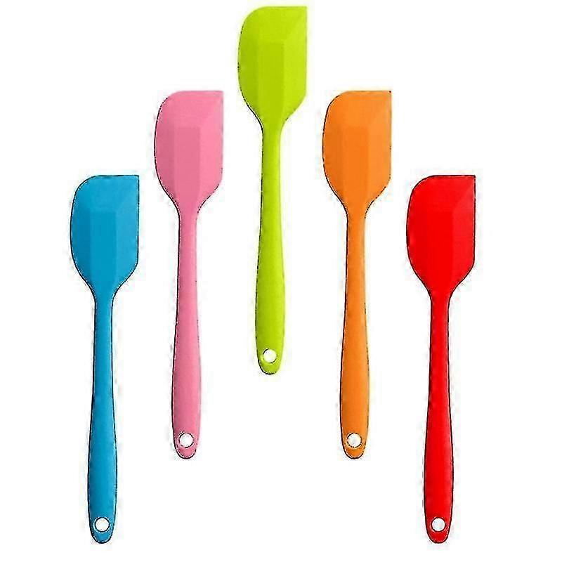 21X4x1cm Assorted Color Spatulas 1 Set 5pcs Silicone Butter Scrapers Cake Cream Spatulas (assorted C