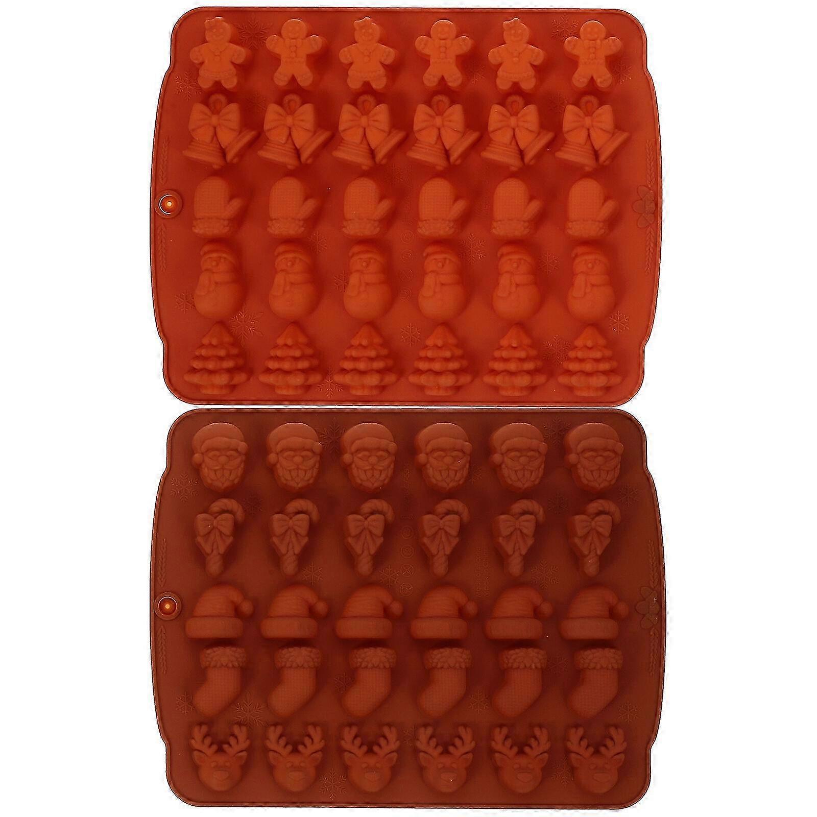 2pcs Christmas Chocolate Silicone Mold DIY Candy Kitchen Tool