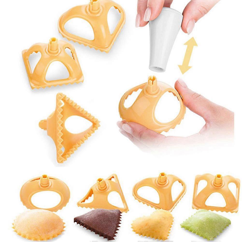 Dough Pressing Dumpling Maker Mould Press for Home Cooks Yellow Color Plastic 2Sets