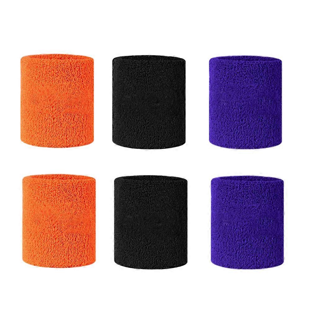 Athletic Wristbands Sweat-wicking Wrist Sleeves For Running 6Set