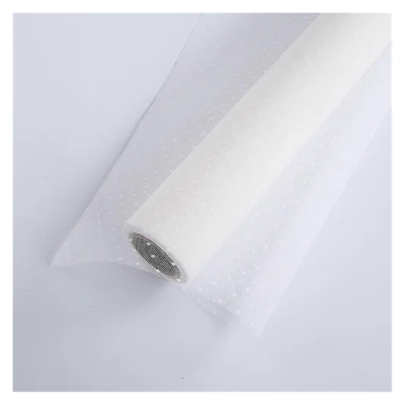 50 cm x 10 Yard long roll, dots, transparent, wrapped flower gauze, bouquet, packaging material, highquality, hollow, thin yarn net (Color 008)