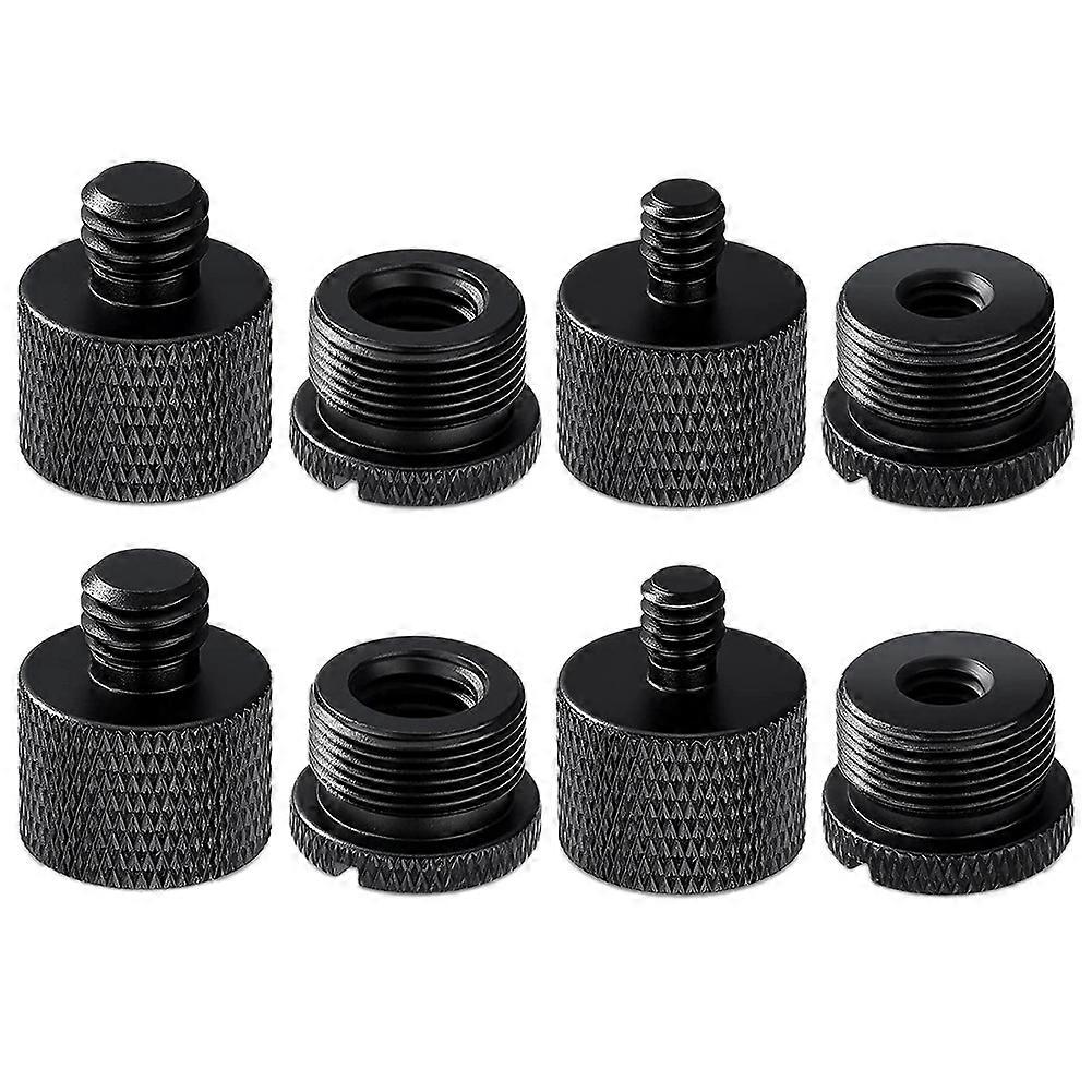 8Pcs Mic Stand Thread Adapter Set,5/8 Female to 3/8 Male Thread