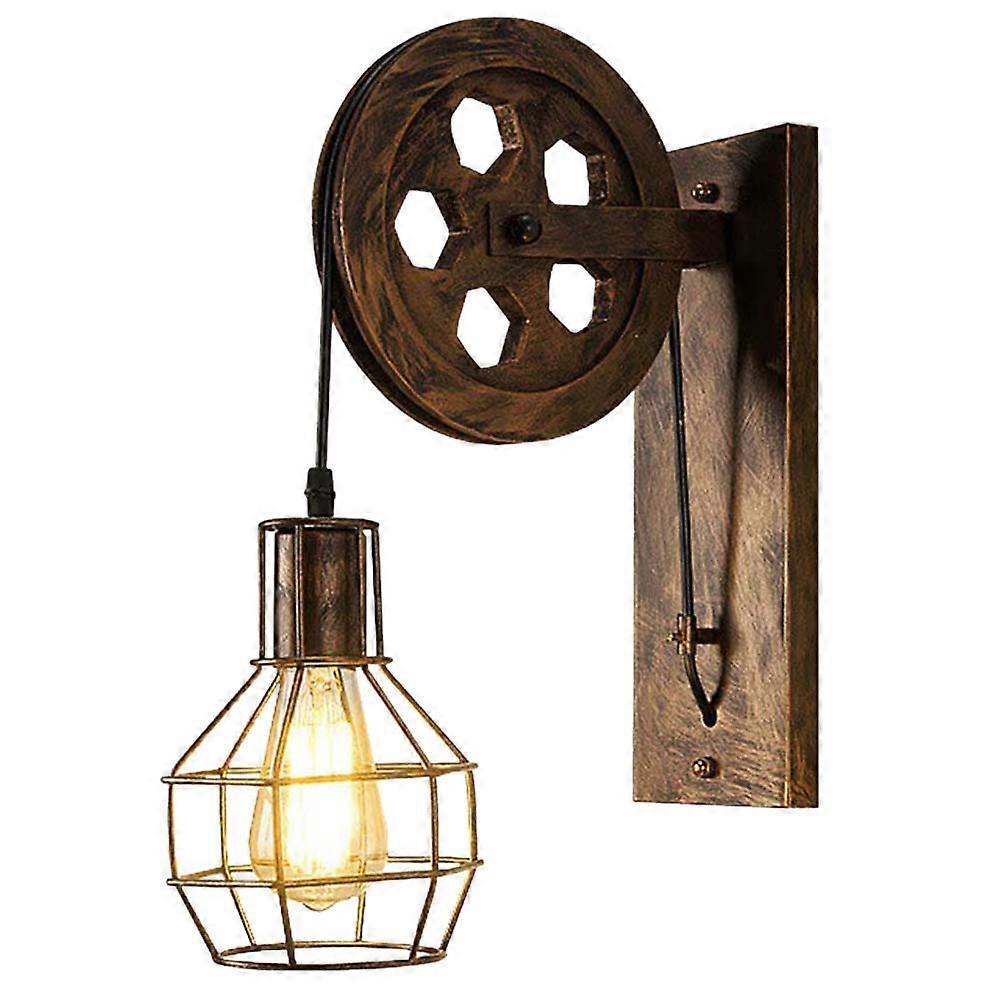 Retro Light Fixture Wall Lamp Fittings Pulley Shape Saving 1Pack Suitable For Home Decor Bedroom Kitchen