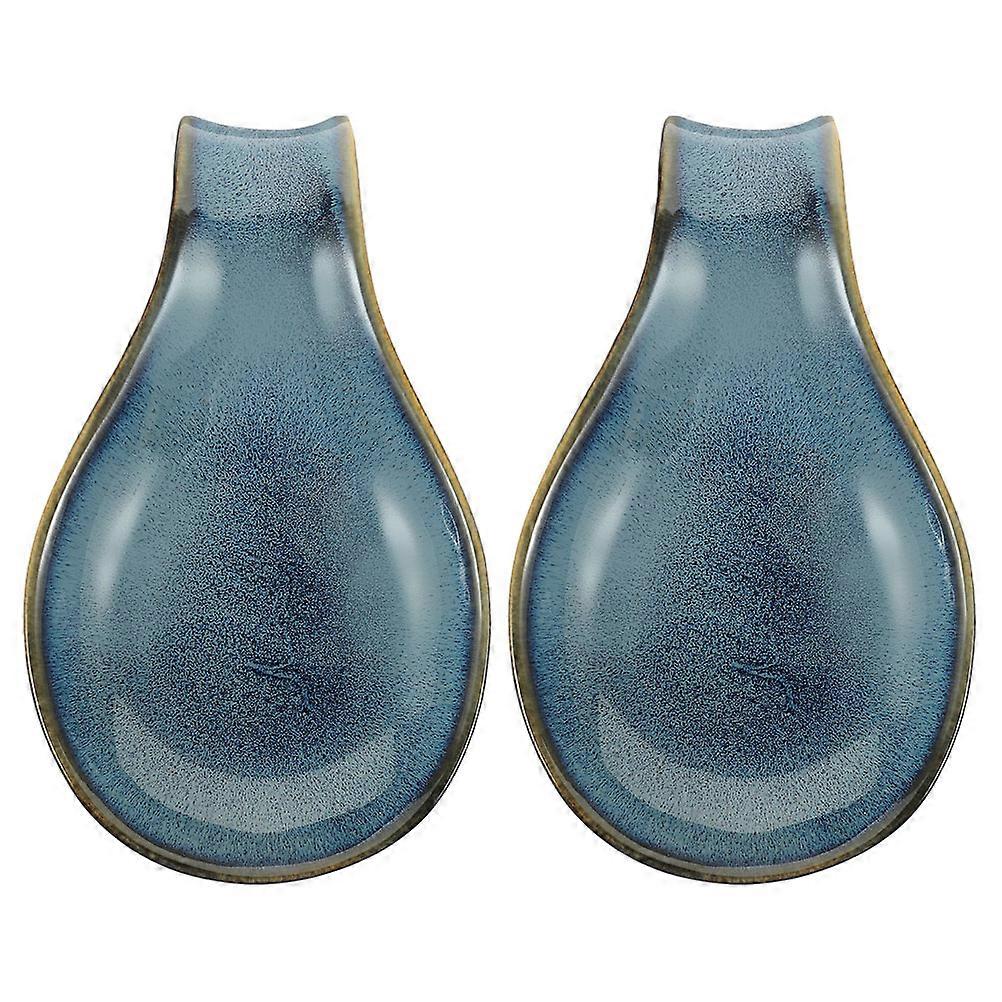 Ceramic Spatula Rest Multi-functional Kitchen Counter 18X10.5X4CM Tabletop Decoration 2Pcs