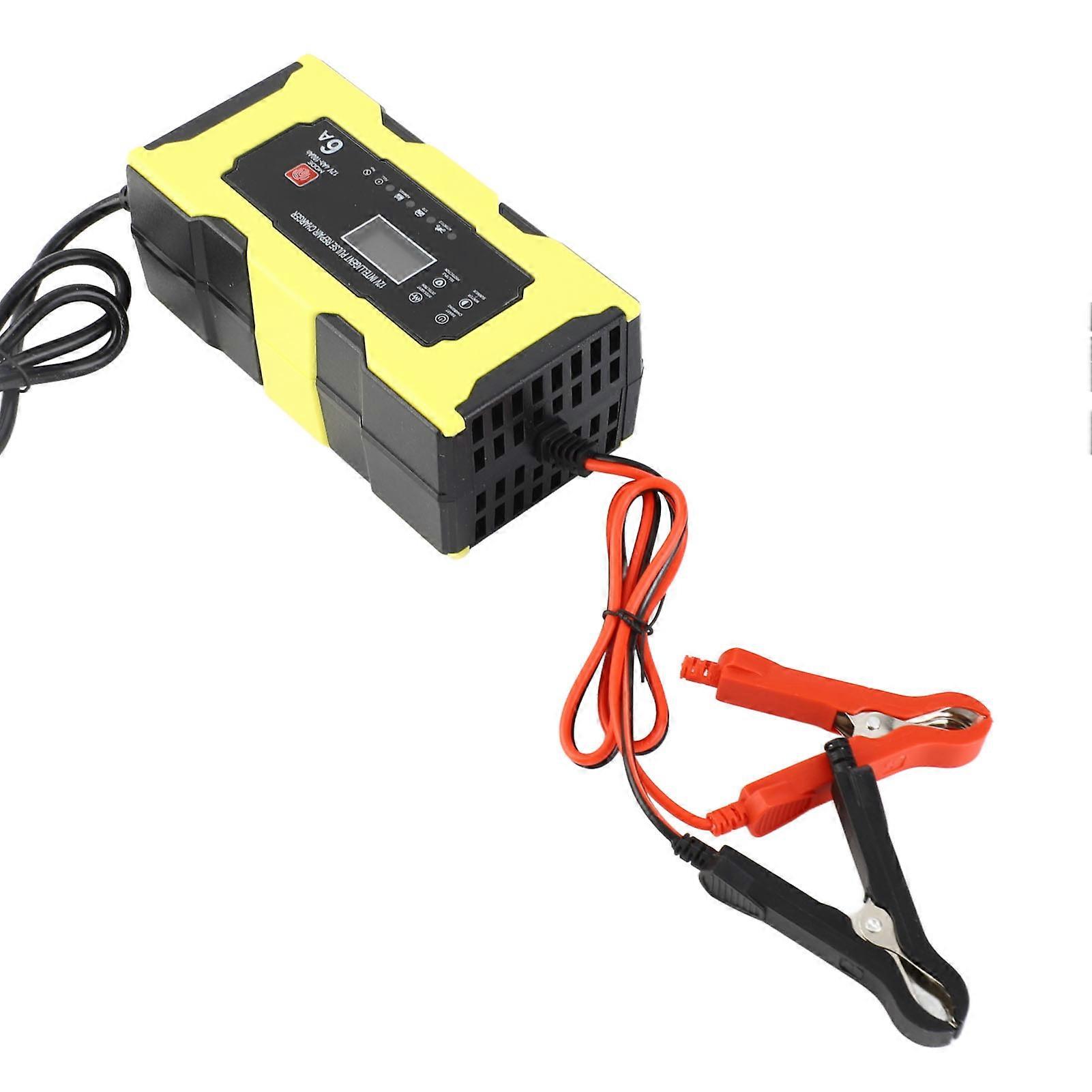 Car Battery Charger 12V / 6A Automatic Intelligent Battery Charger Maintainer with LCD Display Pulse Repair