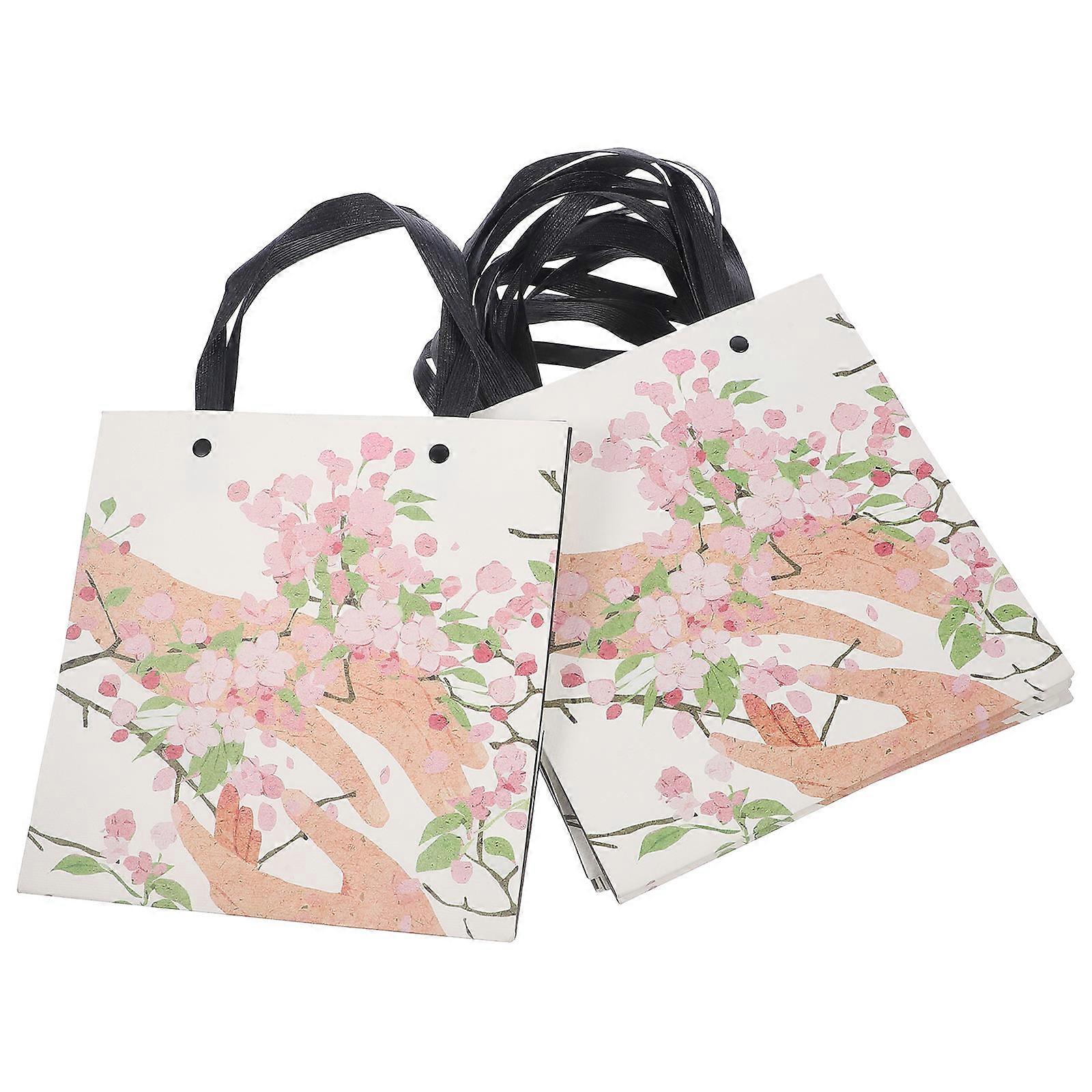 10pcs Flower Print Paper Bags with Handles – Party Treat Bags for Birthdays, Weddings, Showers, Perfect for Storing Candy, Nuts, Cookies & Chocolates