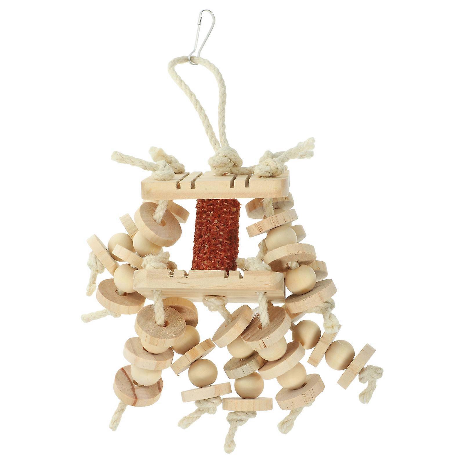 Chewable Bird Toy Colorful Parrots Foraging Exercise Cage Hanging 23x8.8x6.8cm 1Set