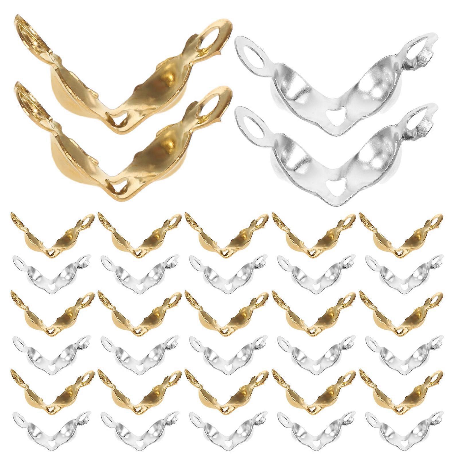 Bead Clamps For Jewelry Making Metal Bag Button Diy Crafting Silver Golden 0.8 X 0.5 X 0.5 Cm Durable Use 1000Pcs