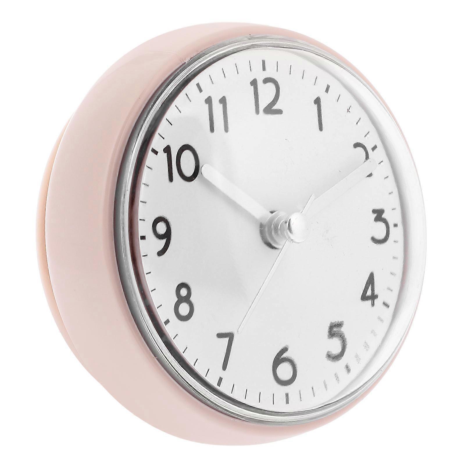 Time Display Waterproof Clock with Suction Cup for High Humidity Environments Beige Color 1Pack