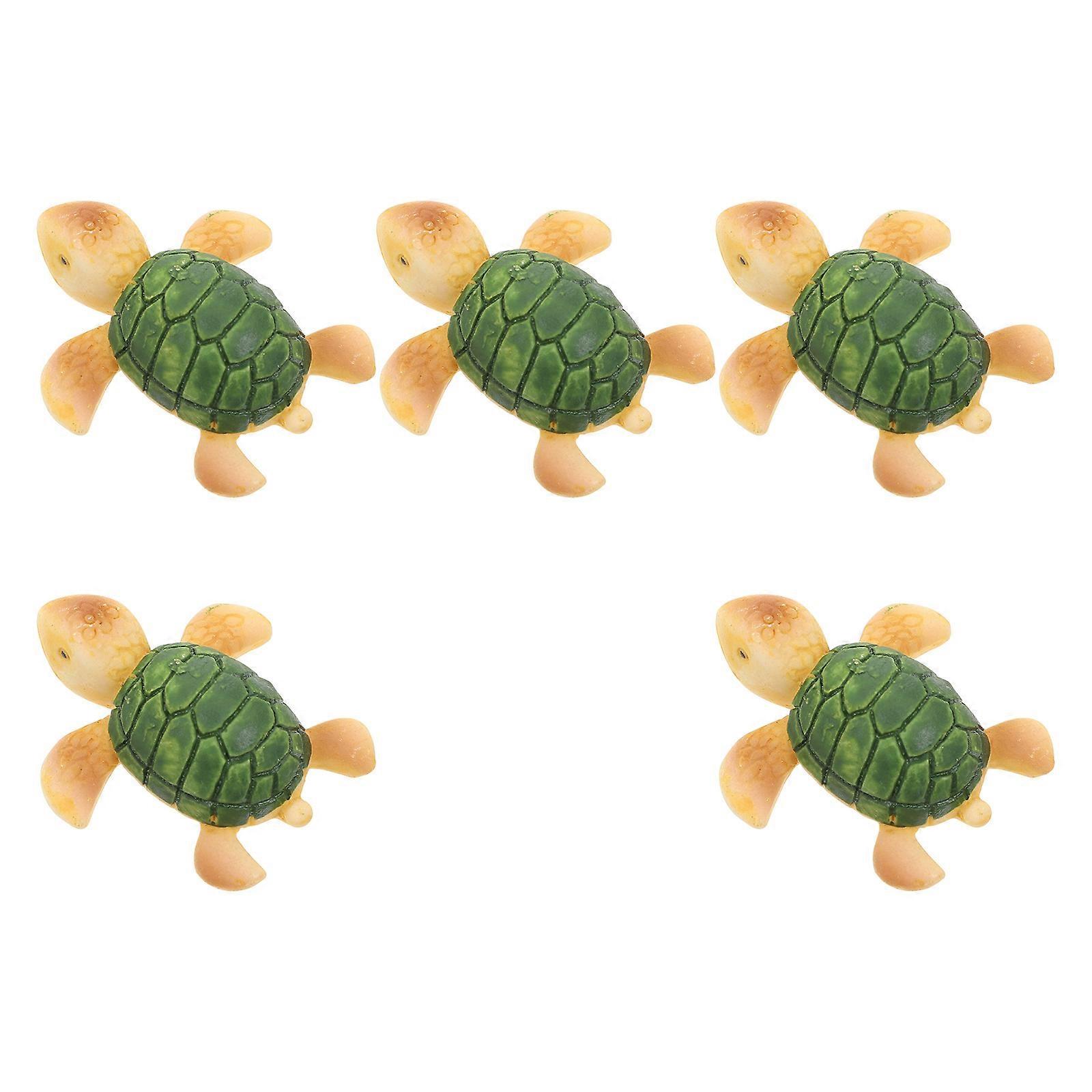 skildpadde statue harpiks havskildpadde ornamenter realistisk udseende pædagogisk legetøj 4x2.5cm 5stk