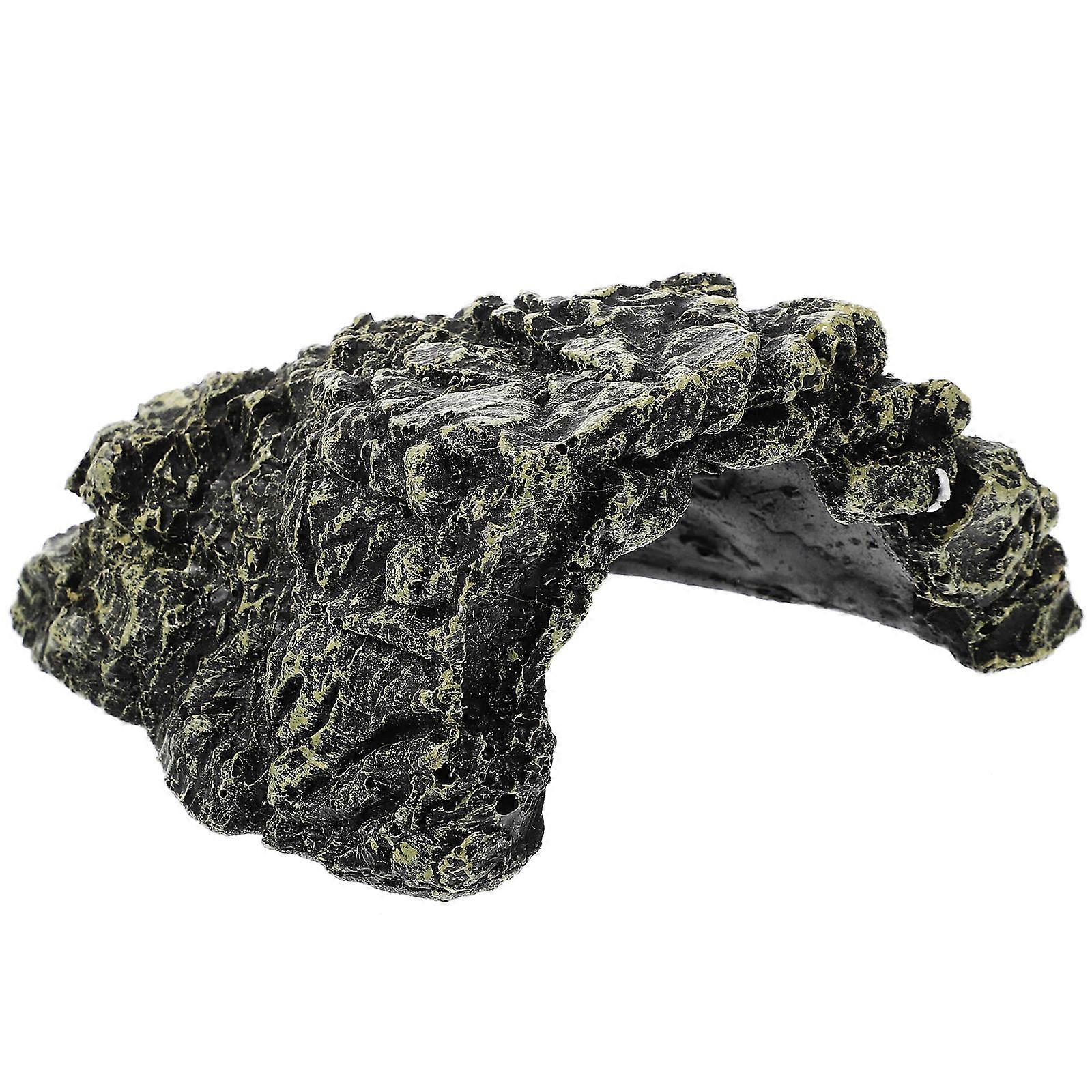 Household Terrarium Decor Realistic Design Reptile Hideout Reptiles Sunbathing 4.3×3.9×2.0in 1Set