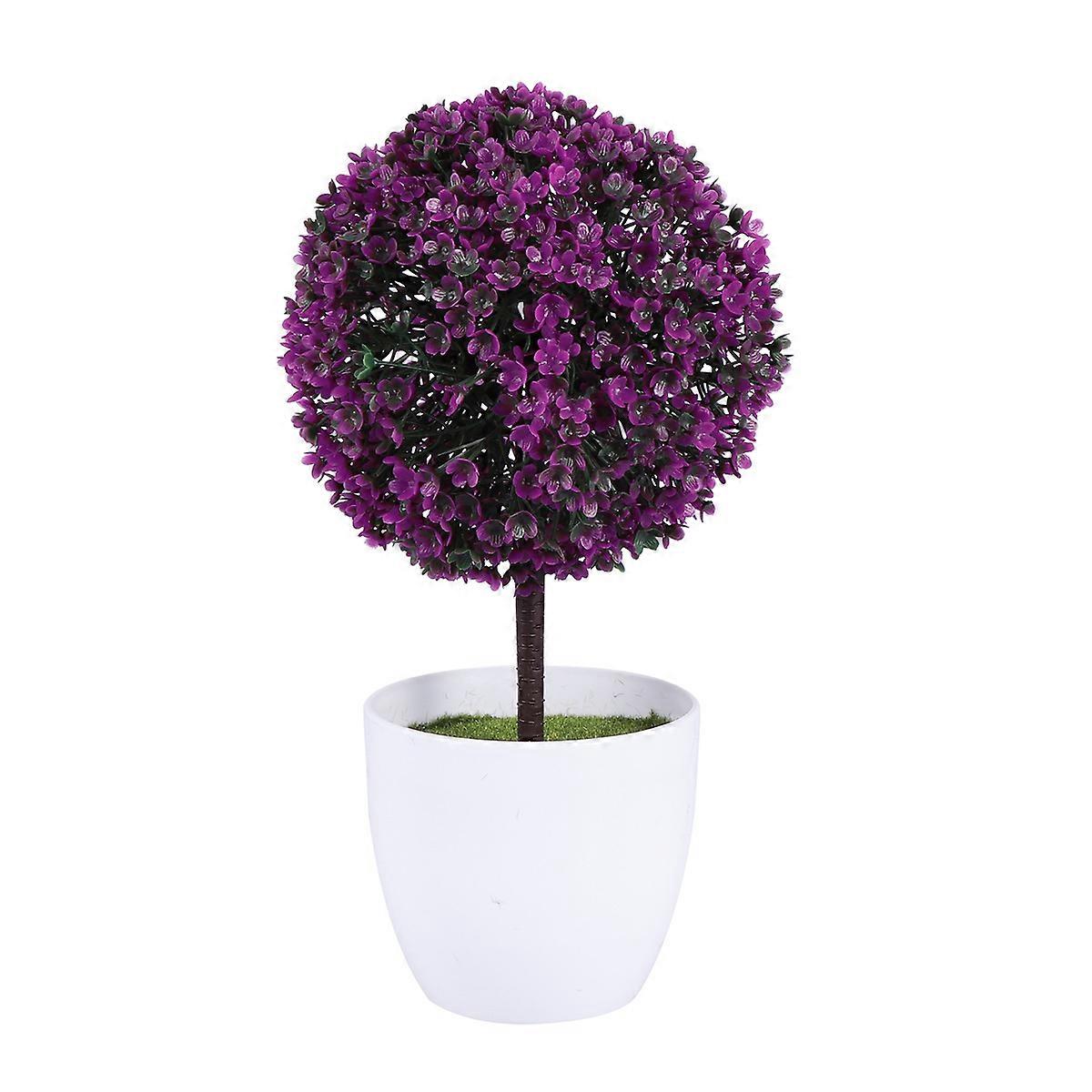 Artificial Plants Ball Simulated Plant Decorative Bonsai Purple Red for Home Ornament 12.00X12.00X23.00CM Decoration 1Pack