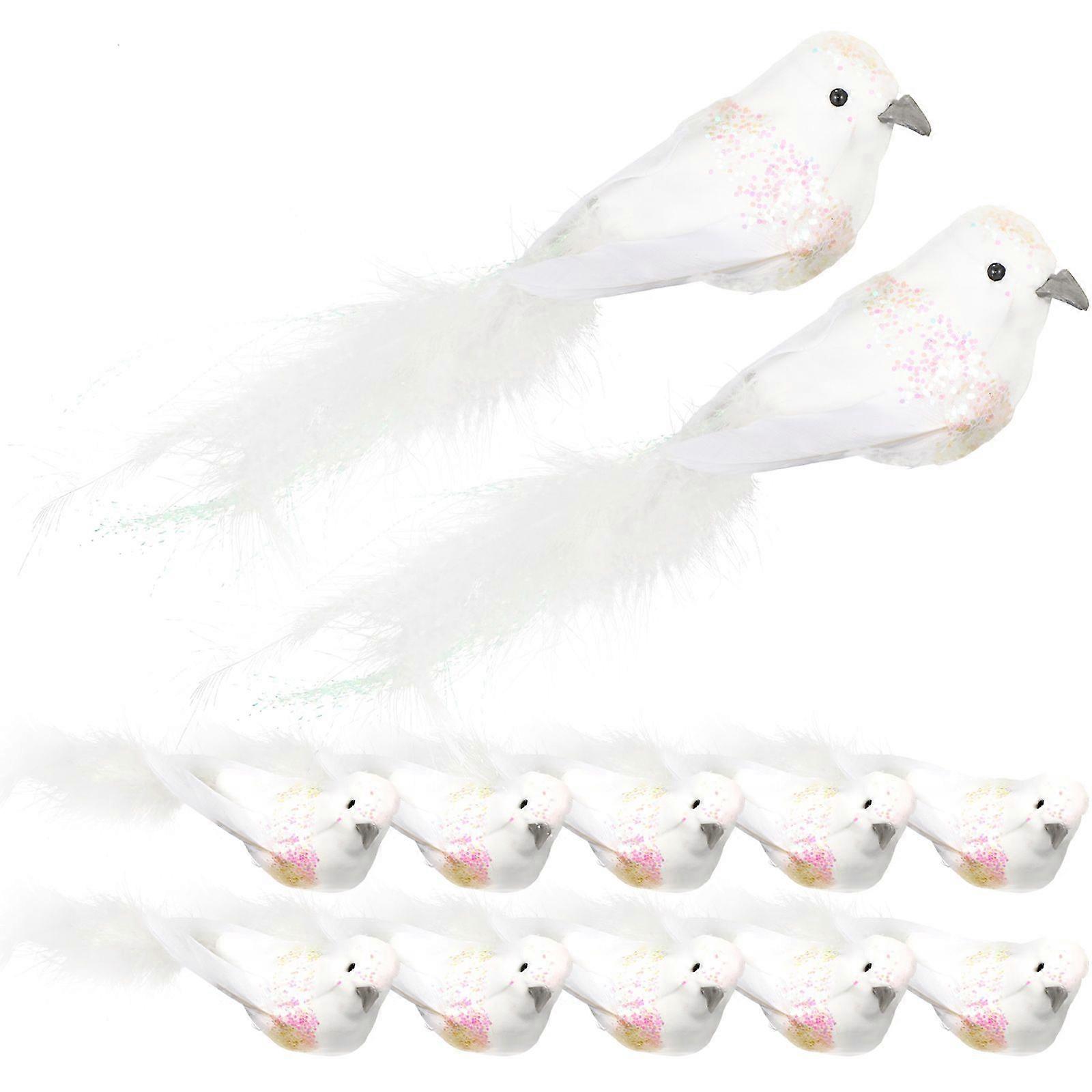 12pcs Artificial Simulation Sparrow Foam Birds Fake Bird Ornament Photography Props