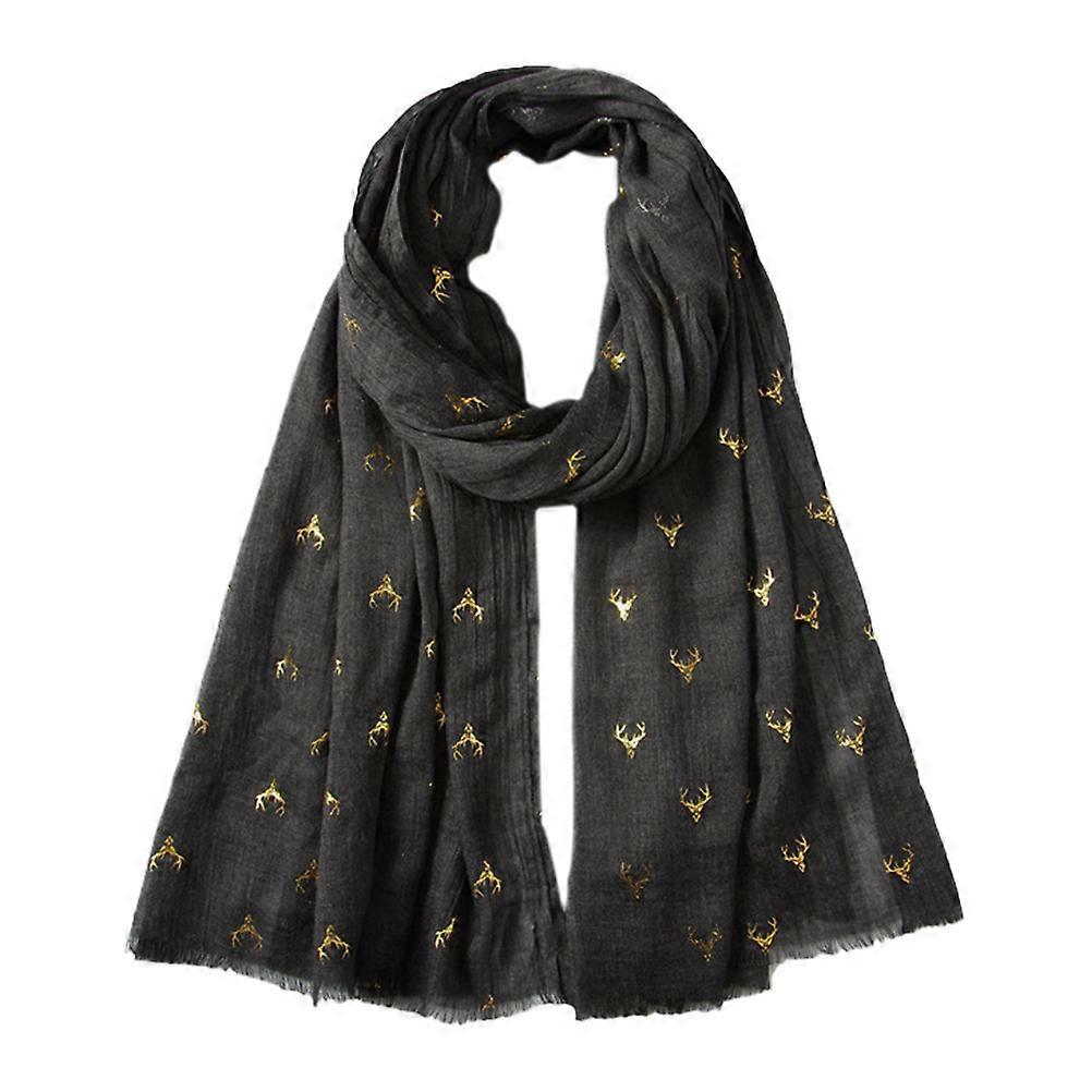 Gingerbread Scarf Warm and Comfortable Winter Deer Bronzing Cotton Linen Rectangular Christmas Style 180x100cm Warmth 1Pcs