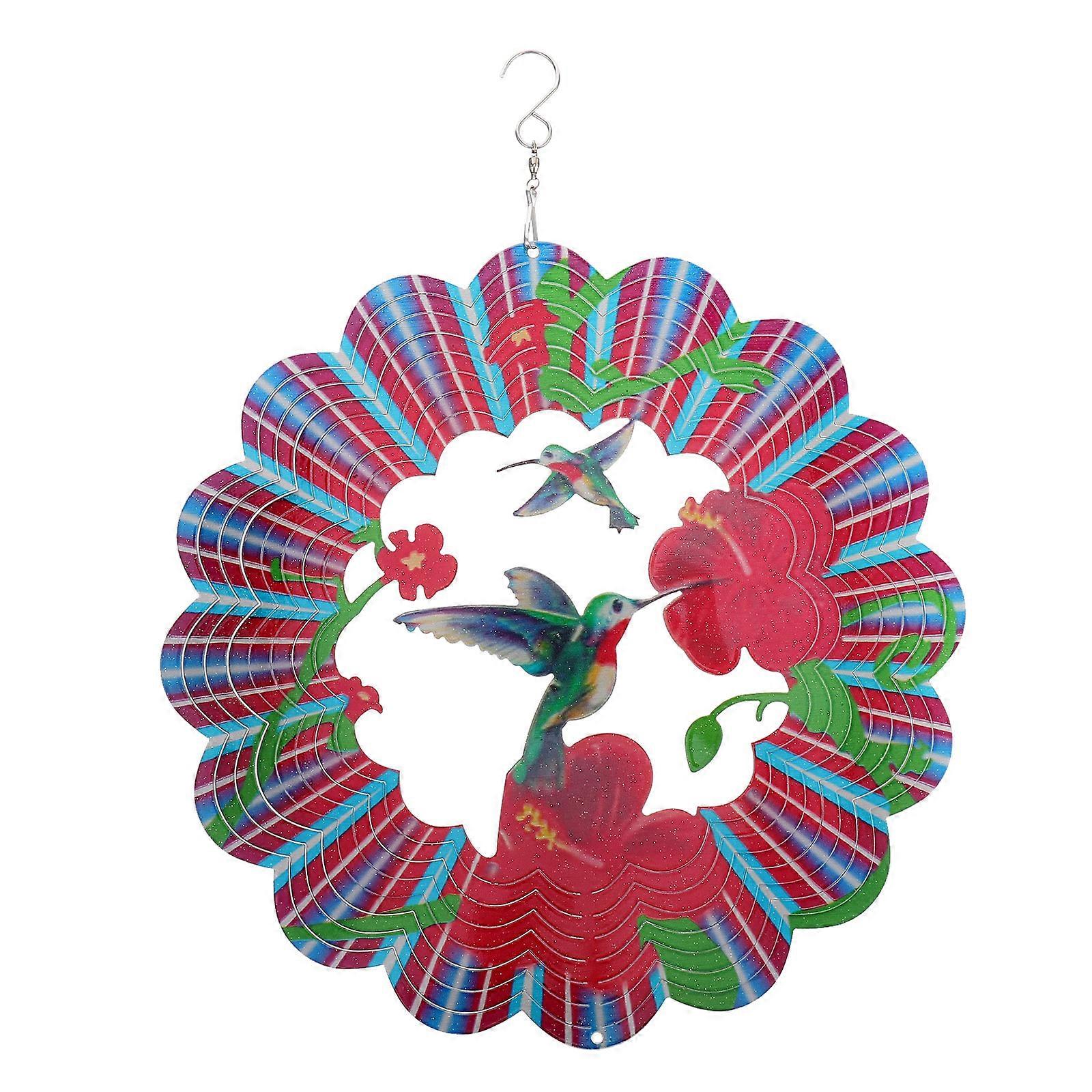 Garden Hanging Decorations Creative Wind Alloy Crafts Multi 29.5x29.5x0.1cm Fengshui Ornament 1Pcs