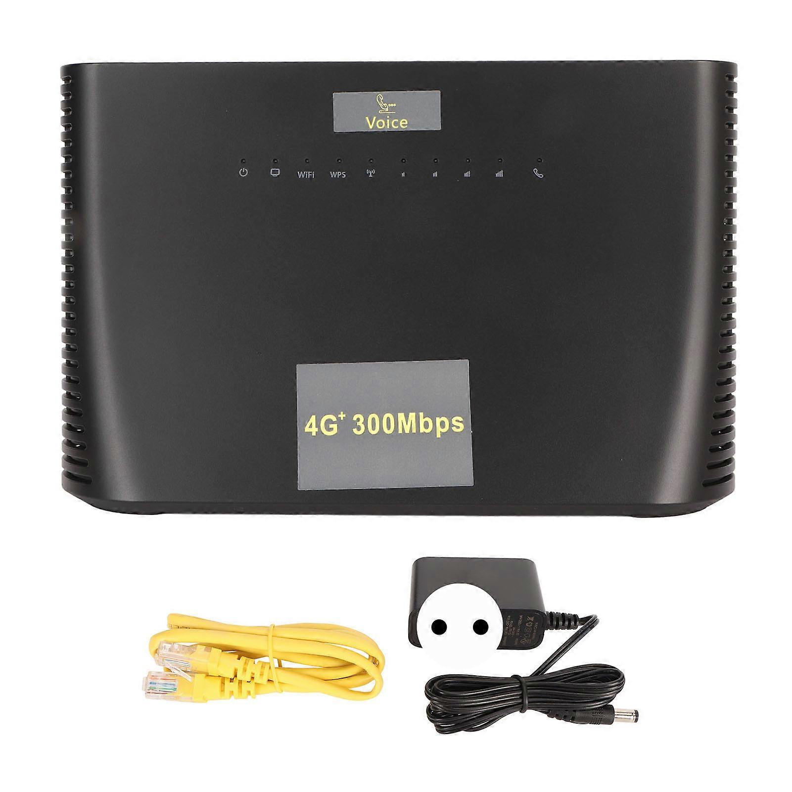 4G Wireless Router 300Mbps 4G LTE CAT4 Router Portable WiFi Router with WAN LAN Port for Home Hotel Office 110‑240V EU Plug