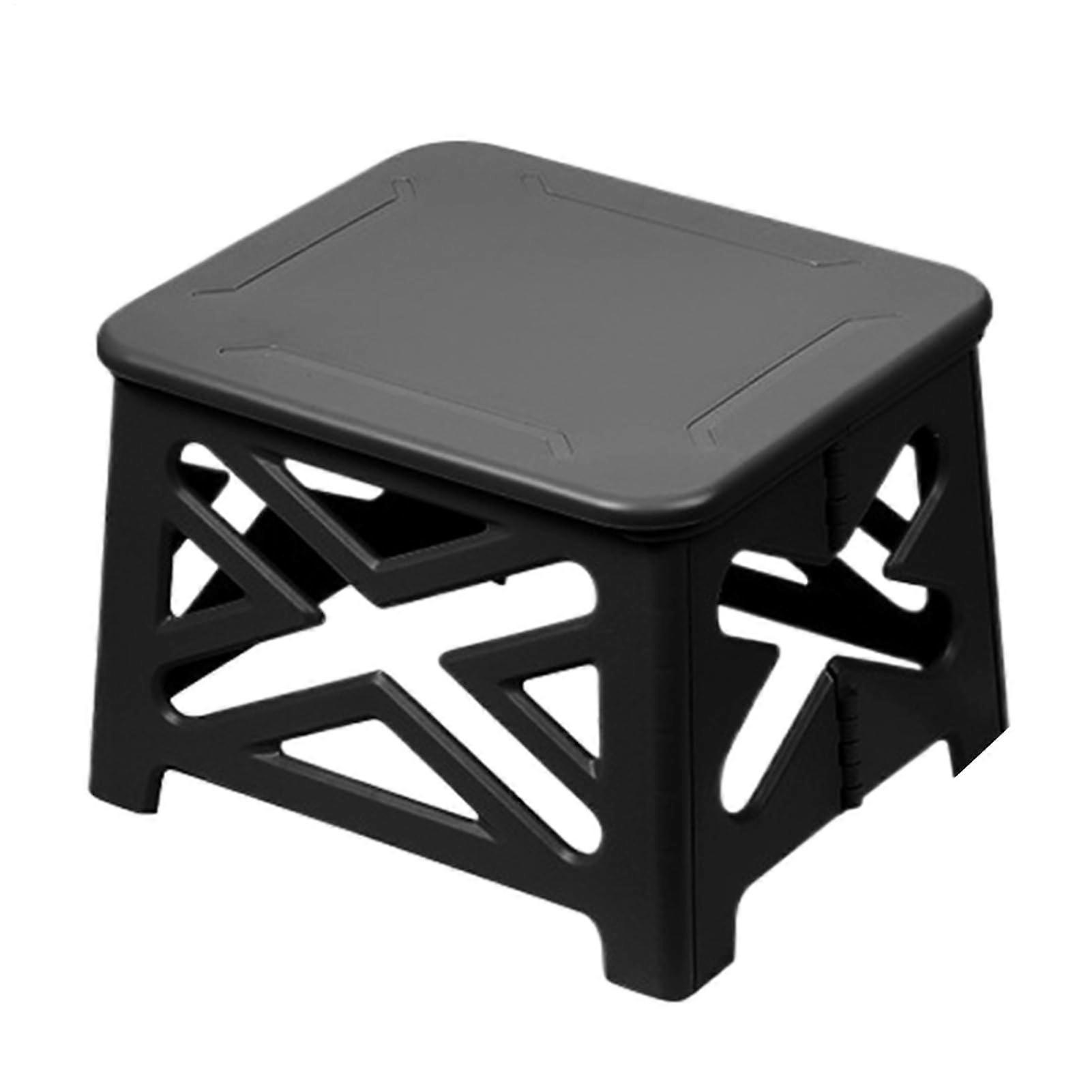 Toilet for Adults Collapsible with Lid, 100kg Capacity, Black