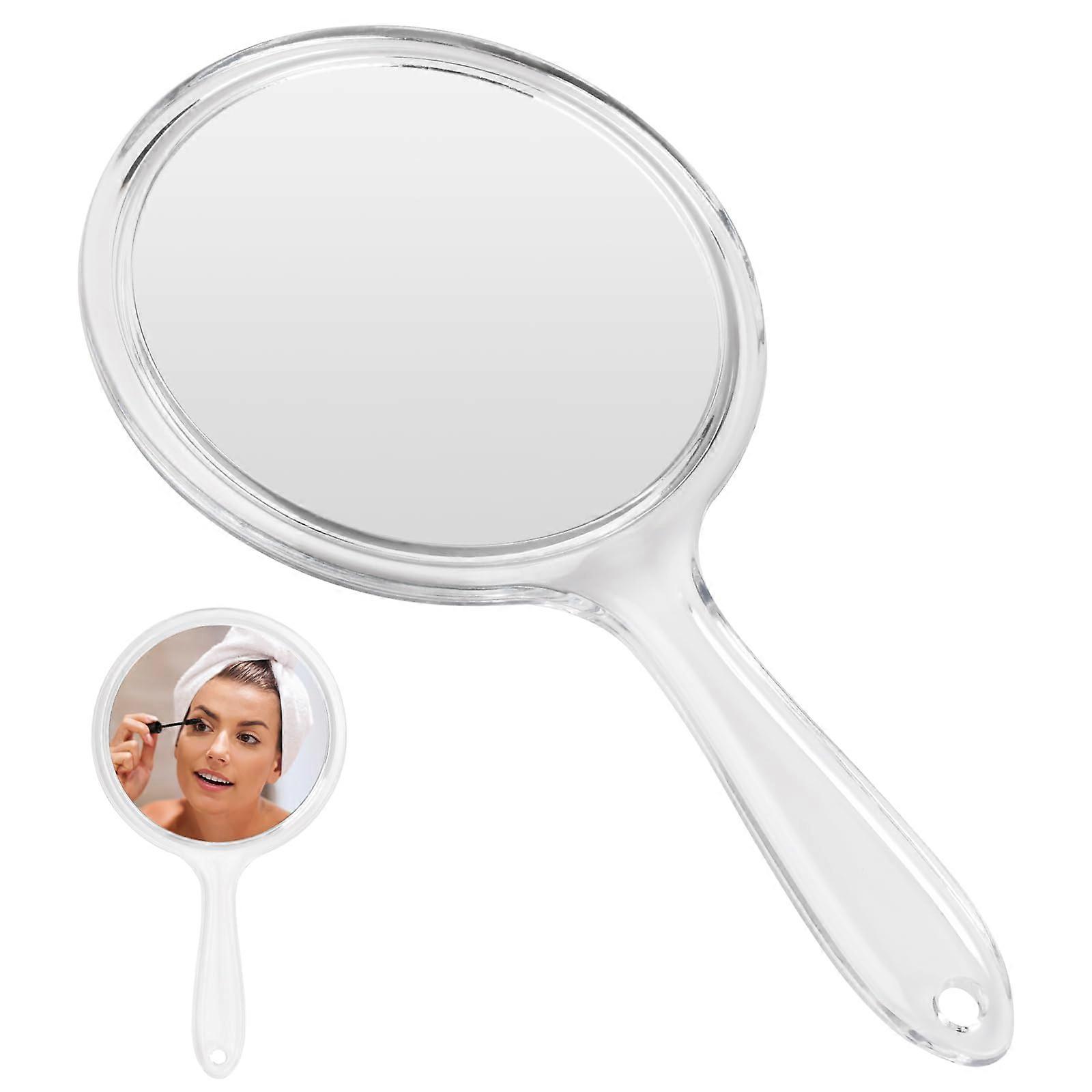 Hand Mirror, DoubleSided, 1X/3X Magnification, Round for Travel (White)