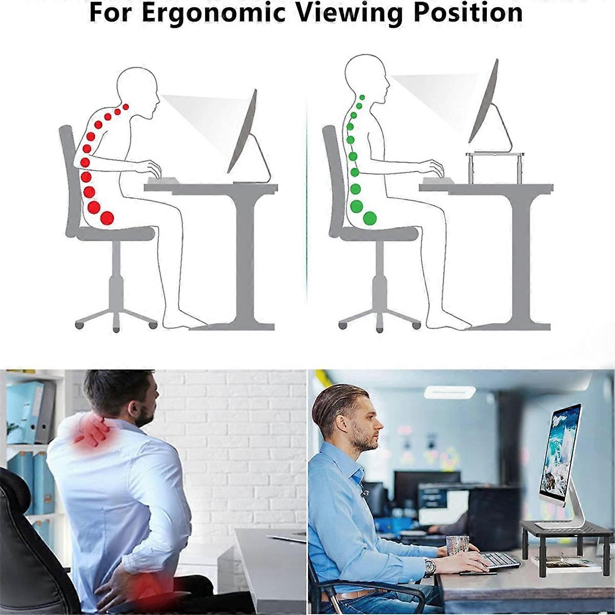 3 Height Adjustable Pc Laptop Tv Desktop Monitor Stand Riser