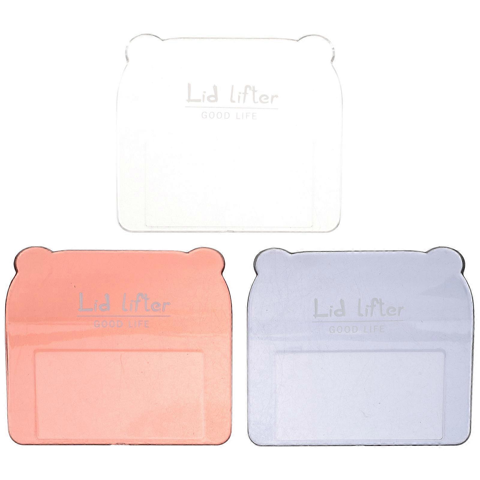 Cute Toilet Seat Lifter Toilet Cover Lifter Handle Keeps Hands Hygienic Public Places Transparent Red 7x6cm 3Pcs