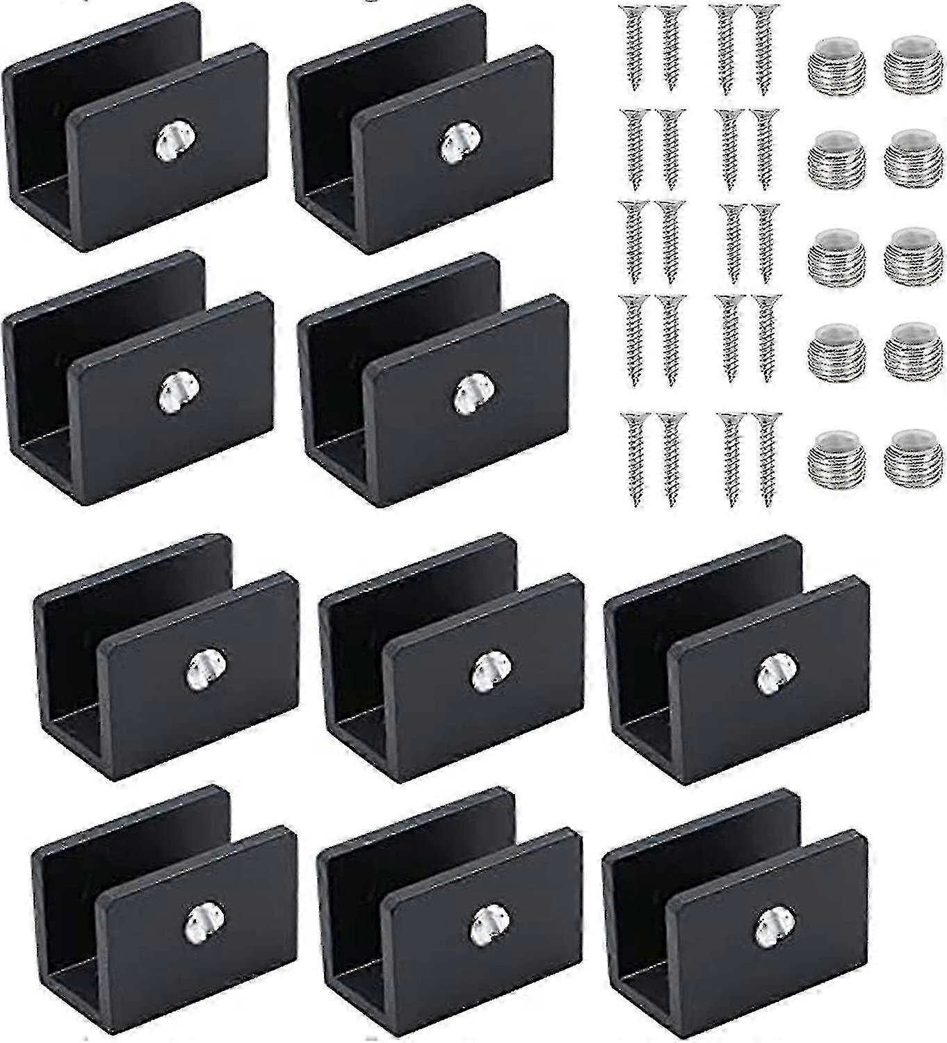 10 Pieces Adjustable Glass Shelf Bracket Clamp for 8-10mm Thick Glass, Suitable for Various Glass Railing Applications