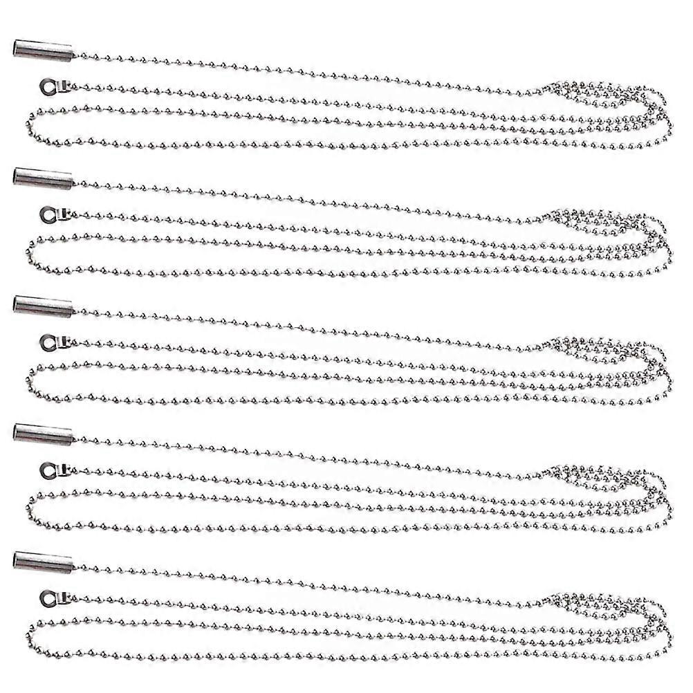 Ceiling Fan Pull Chain Extension Metal Replacement for Ceiling Fan Silver 102.00X0.30X0.30CM Switch Function 5Set