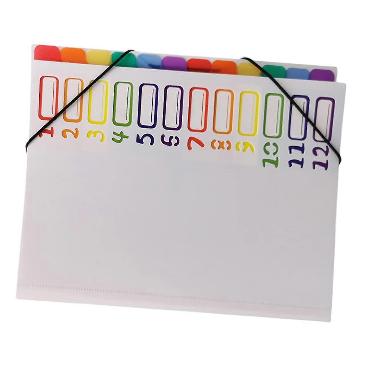 Multilayer document folder file organizer with compartments for office, school, and home use, suitable for bills and receipts.