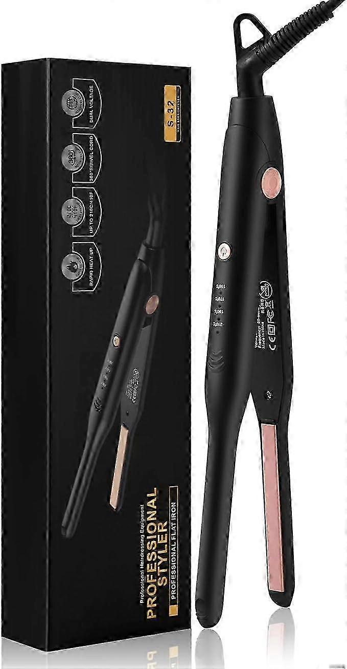 Portable Mini Hair Straightener for Short Hair with 4-Step Temperature Setting, Fast Heating for All