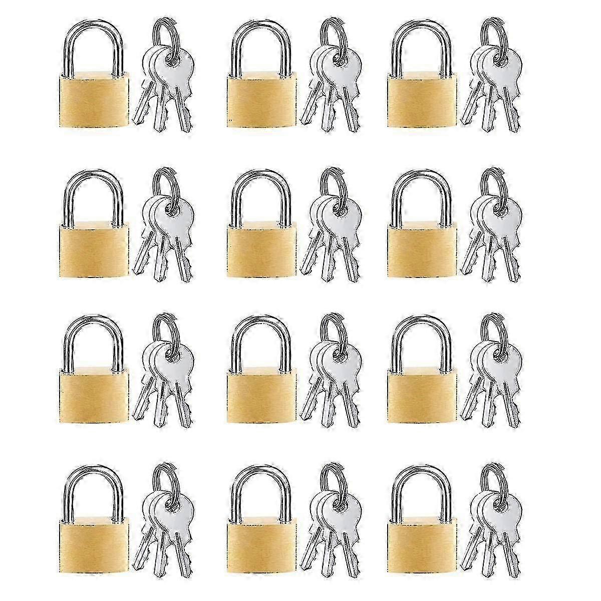 12 حزمة قفل صغير قفل صغير أقفال نحاسية صلبة مع 3 مفاتيح لقفل الأمتعة ، حقيبة ظهر ، صالة ألعاب رياضية لوك Z-Yvan